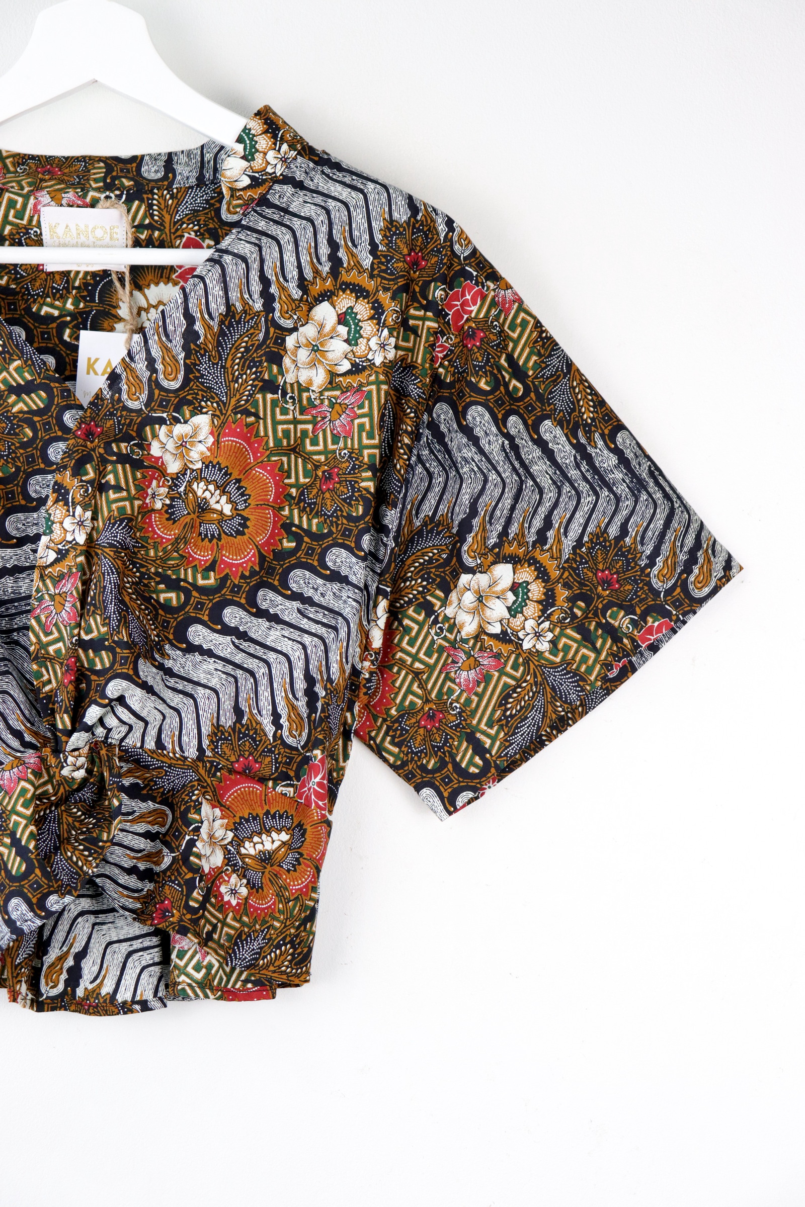 Twisted Front Mandarin Top - Mystical Madness