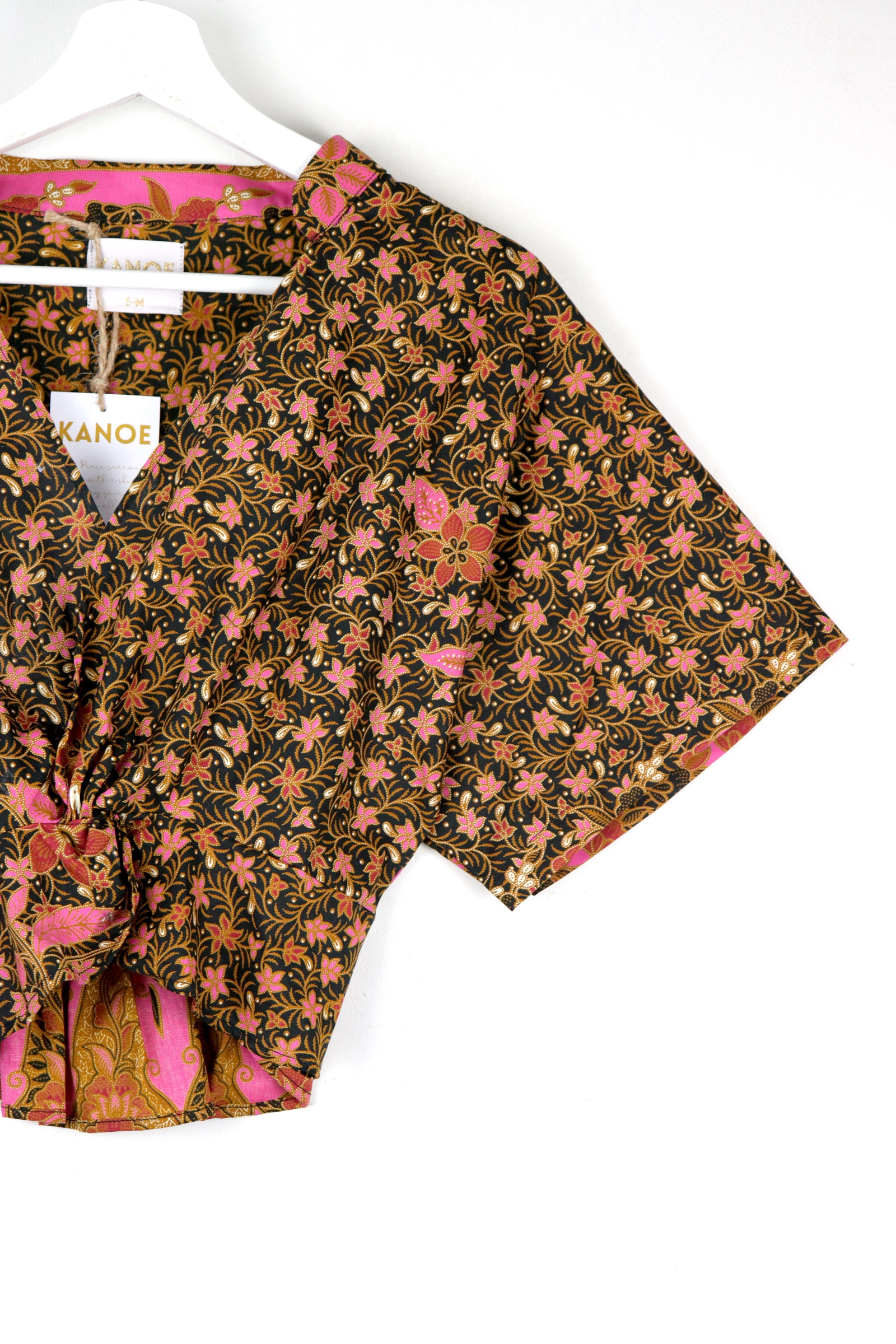 Twisted Front Mandarin Top - Fairy Wings