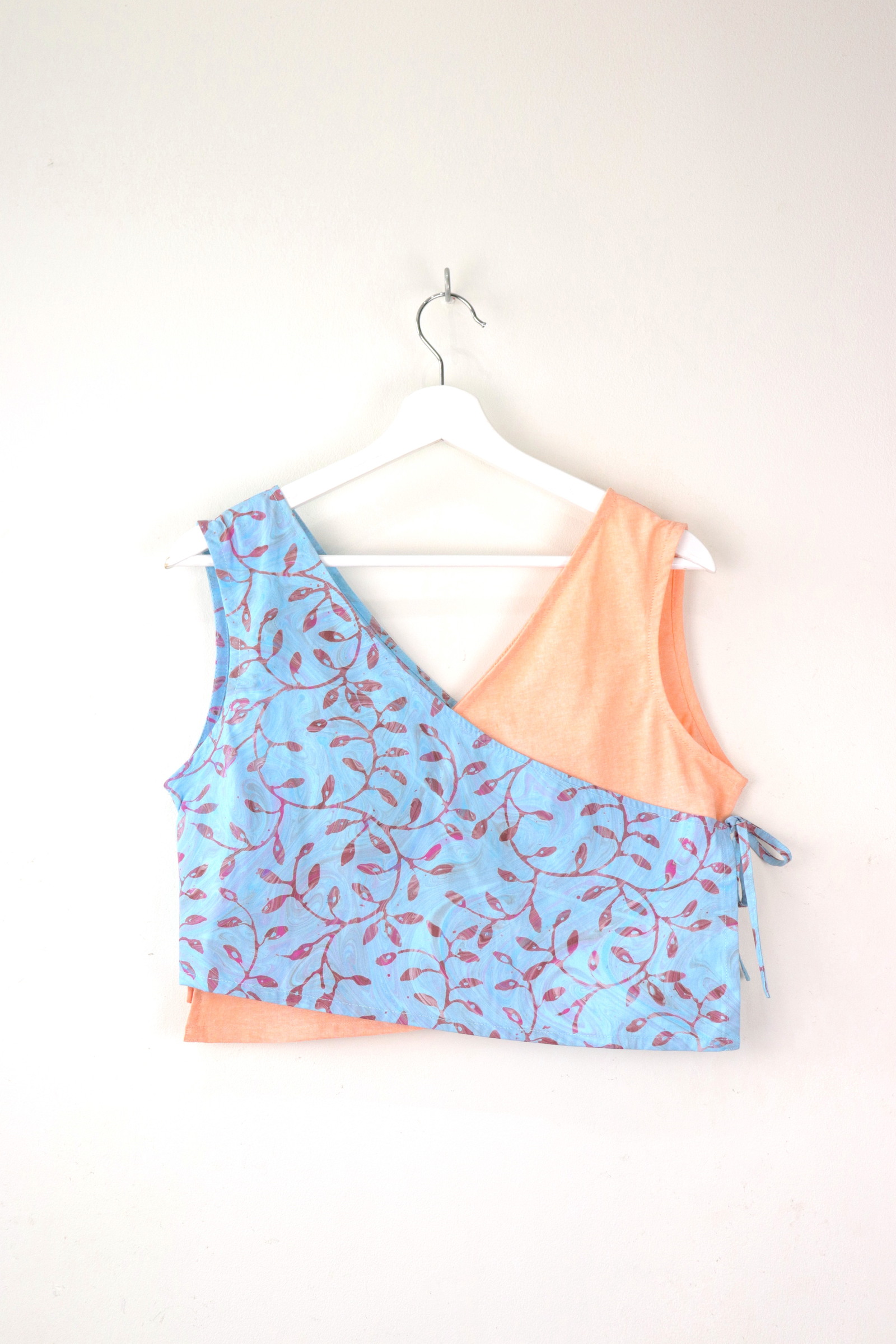  TWO-TONED Crossover Batik Top - Blueberry Creamsicle