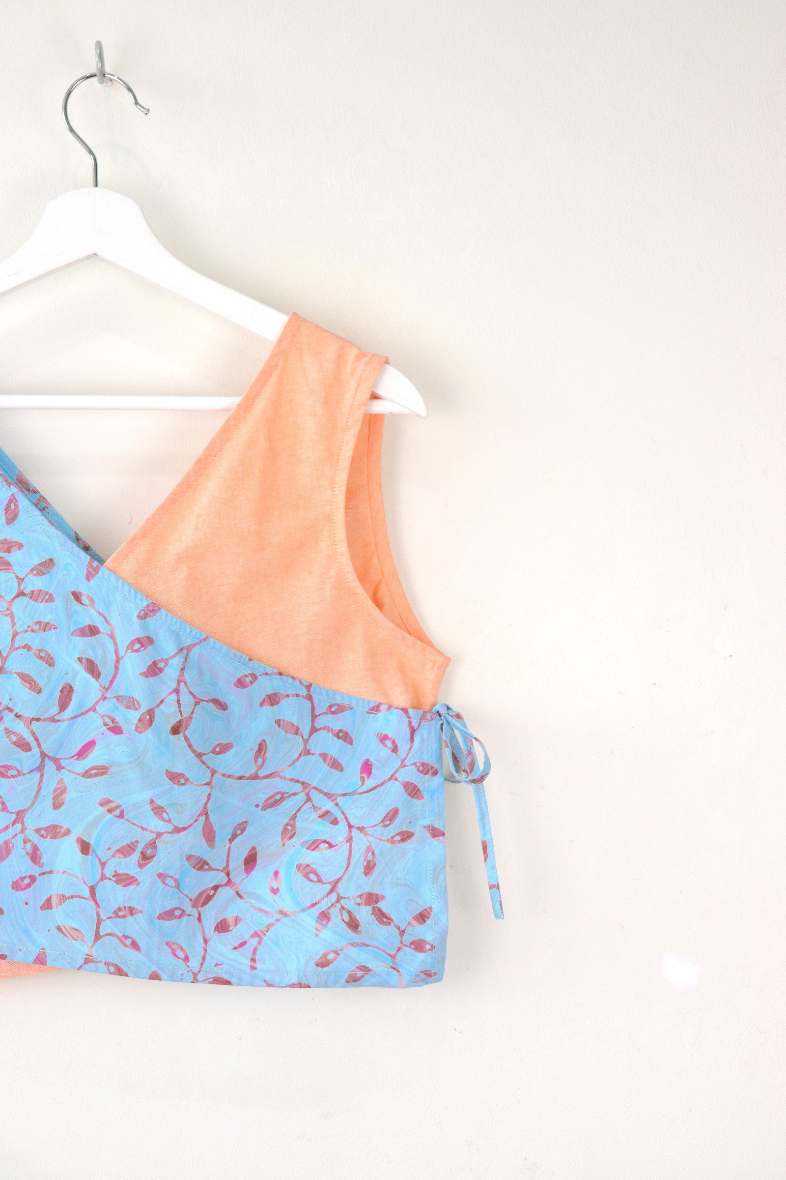  TWO-TONED Crossover Batik Top - Blueberry Creamsicle