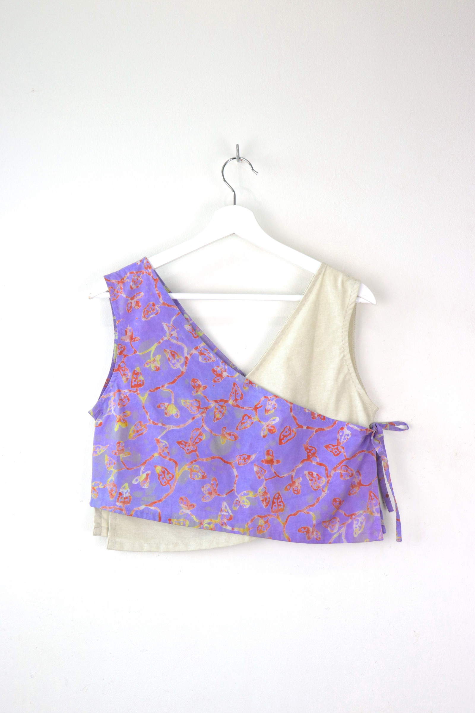 TWO-TONED Crossover Batik Top - Berry Bliss