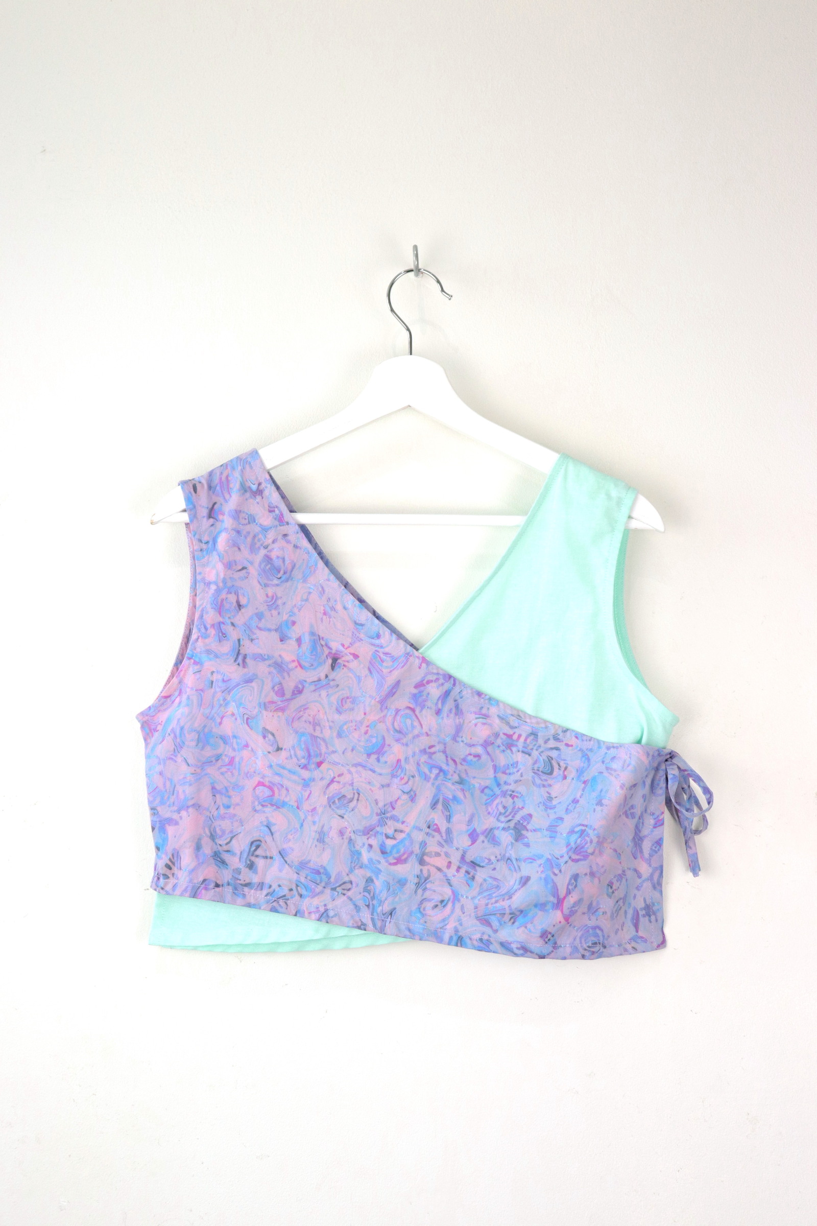 TWO-TONED Crossover Batik Top - Lavender Delight
