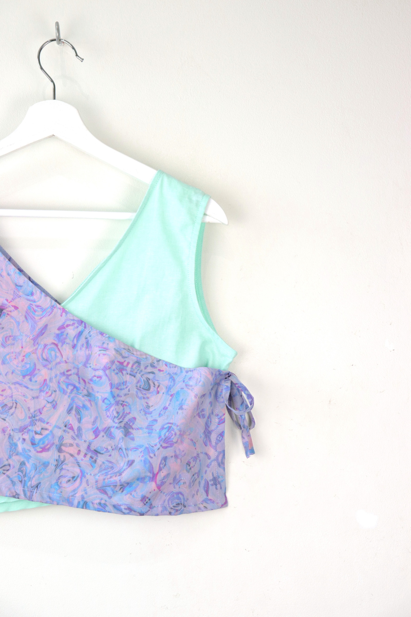 TWO-TONED Crossover Batik Top - Lavender Delight