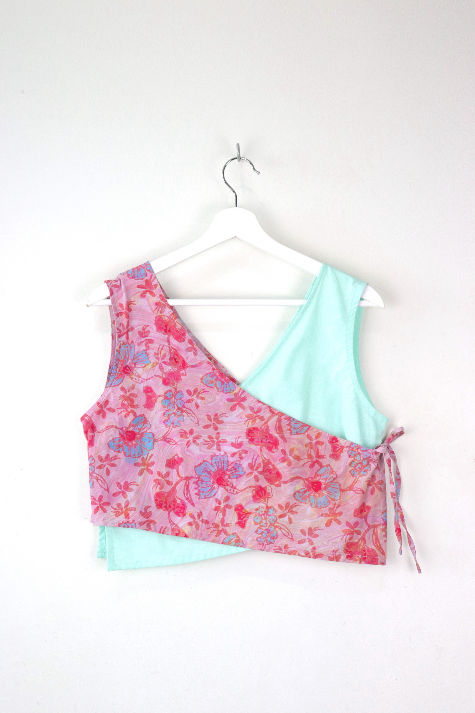 TWO-TONED Crossover Batik Top - Rose Petal Popsicle