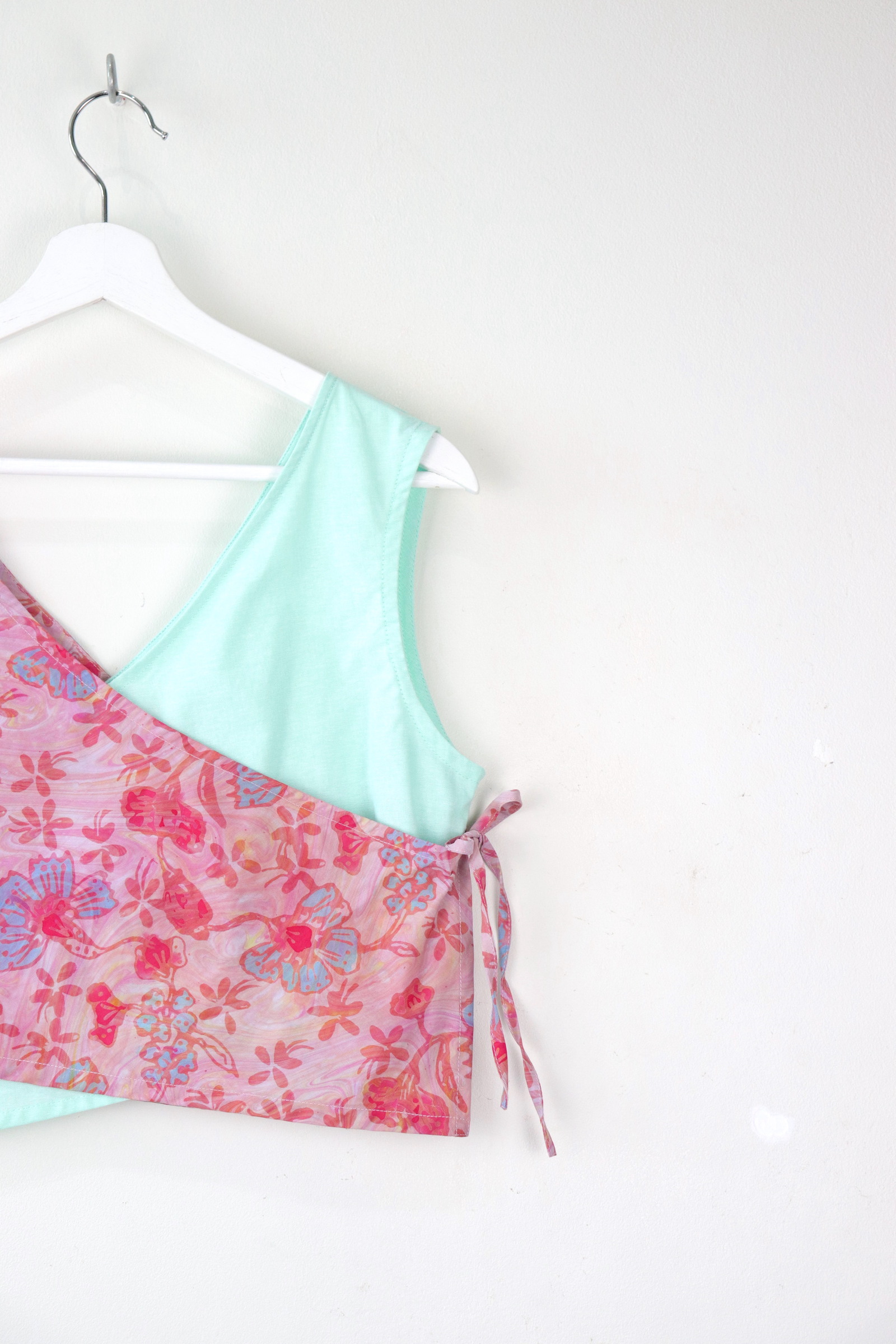 TWO-TONED Crossover Batik Top - Rose Petal Popsicle