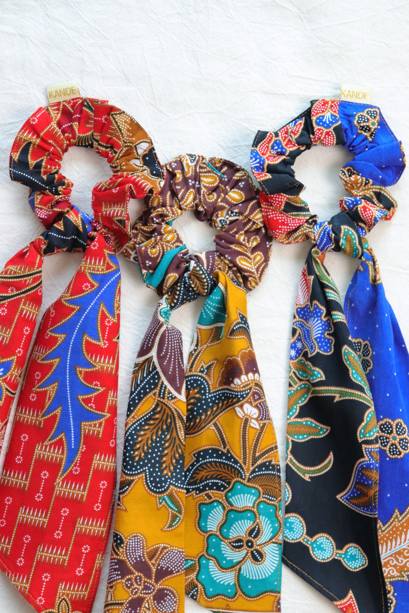 Batik Scrunchie w/ Ribbon [Set of 3] - Mila
