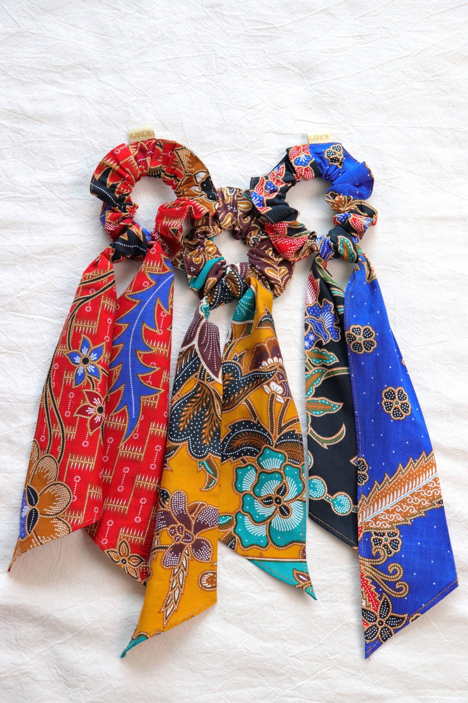 Batik Scrunchie w/ Ribbon [Set of 3] - Mila