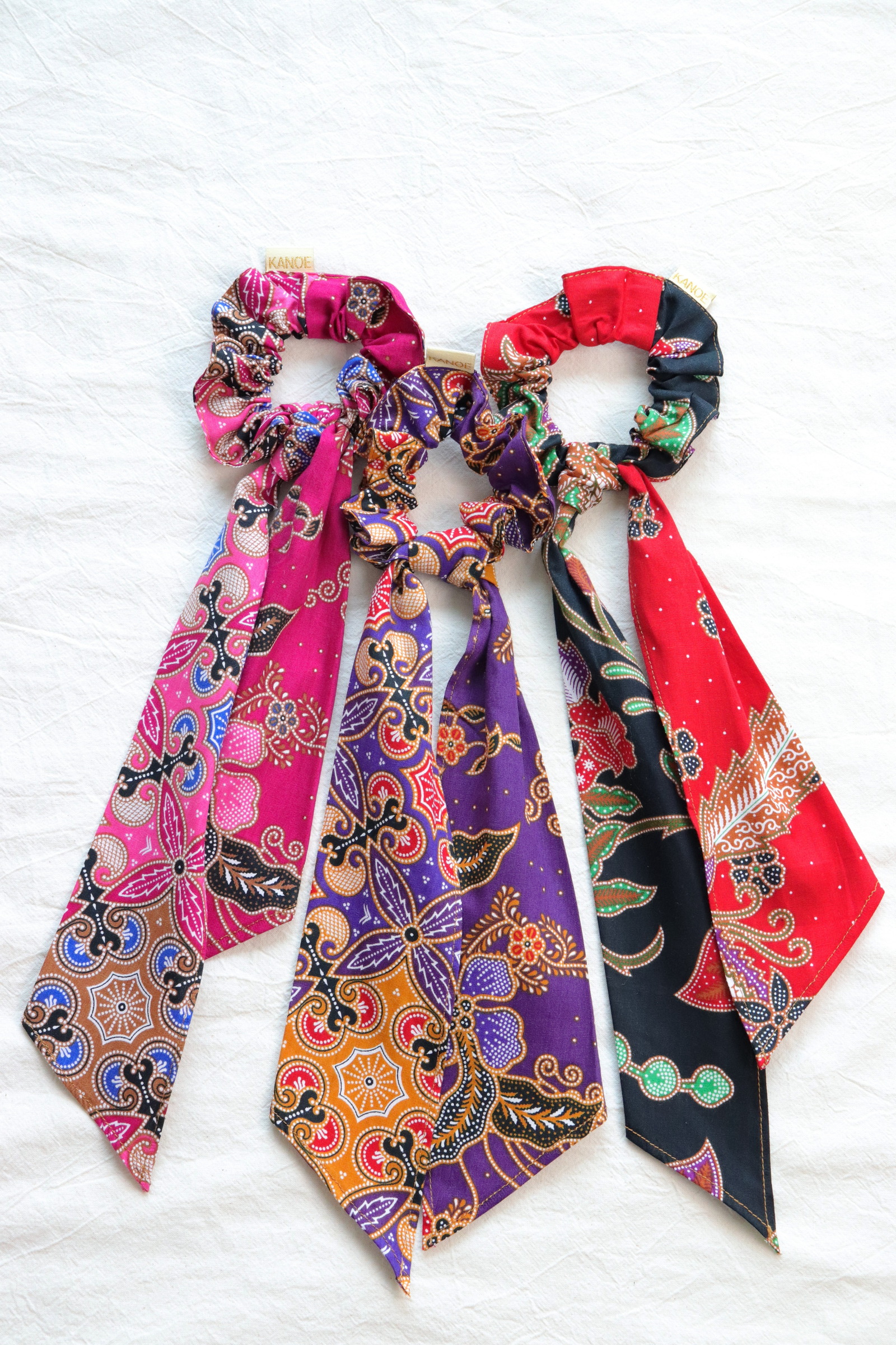 Batik Scrunchie w/ Ribbon [Set of 3] - Abigail