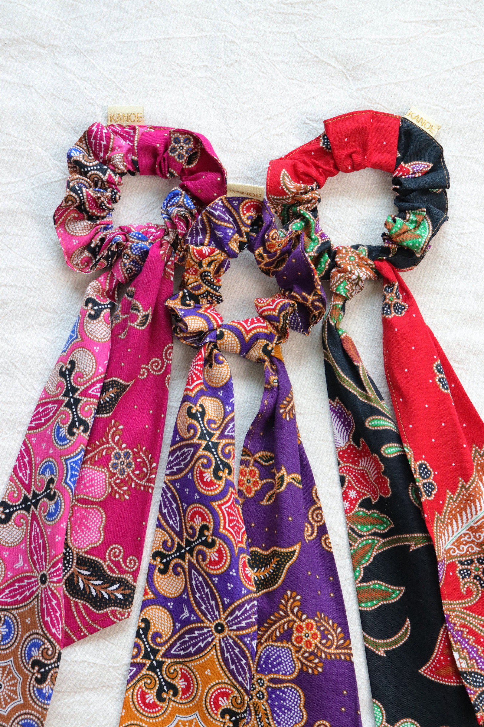 Batik Scrunchie w/ Ribbon [Set of 3] - Abigail