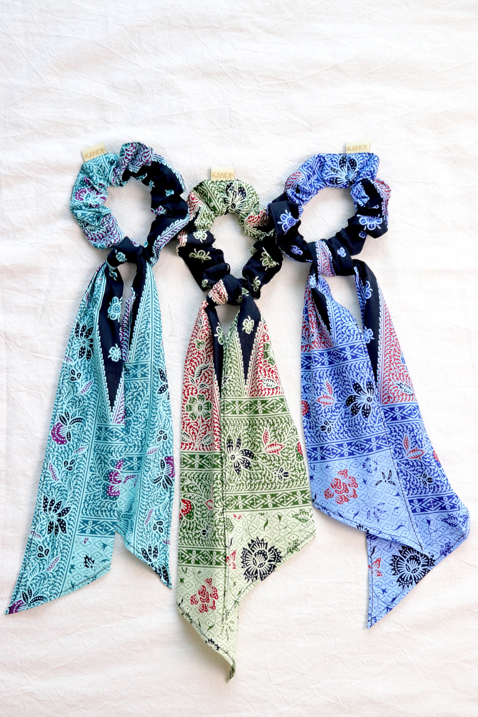 Batik Scrunchie w/ Ribbon [Set of 3] - Brooke