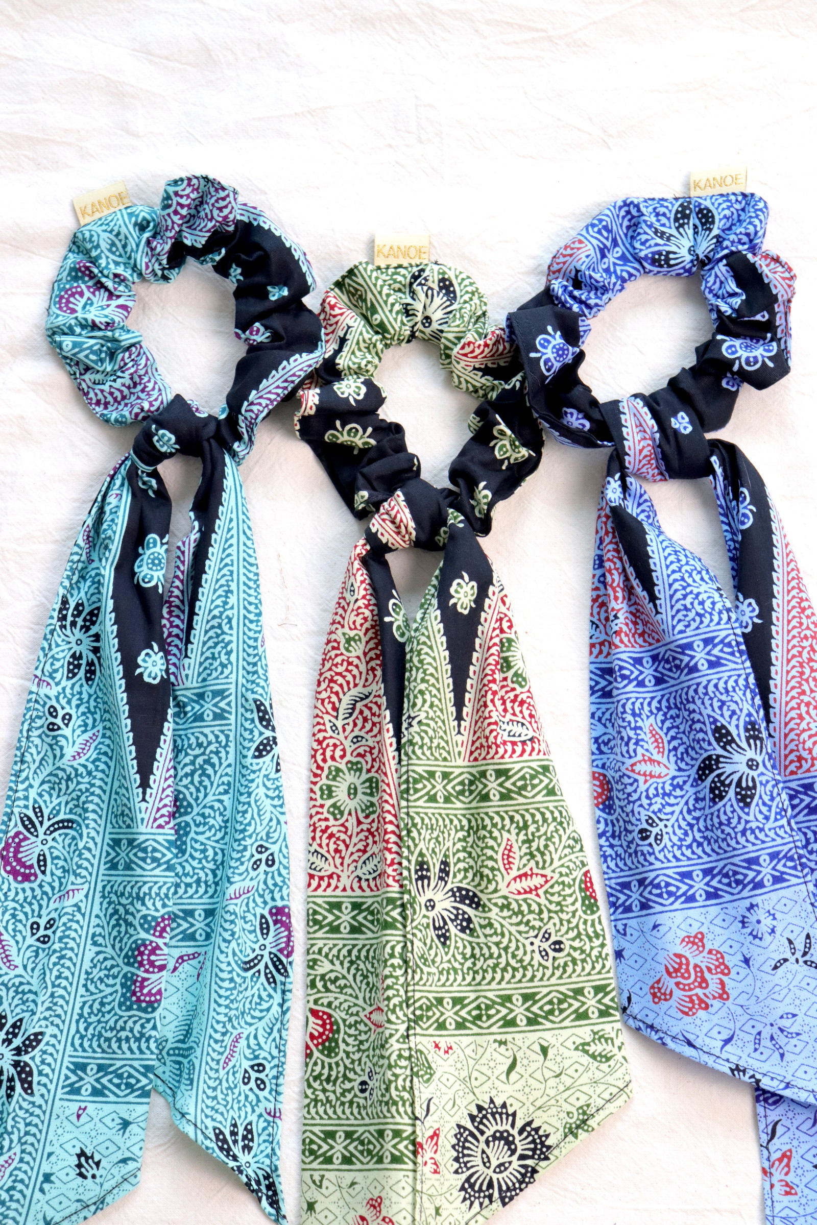 Batik Scrunchie w/ Ribbon [Set of 3] - Brooke