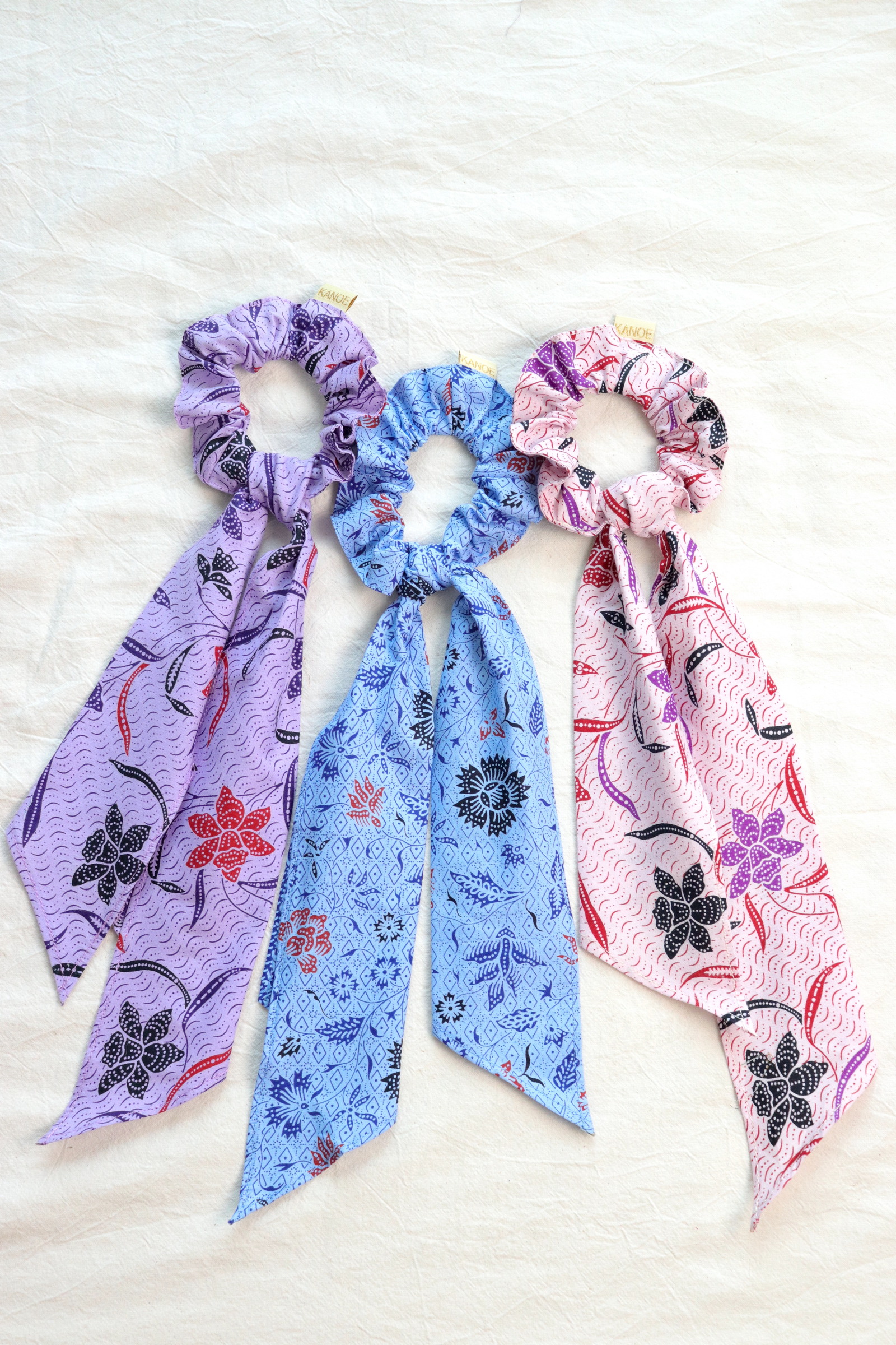 Batik Scrunchie w/ Ribbon [Set of 3] - Alya