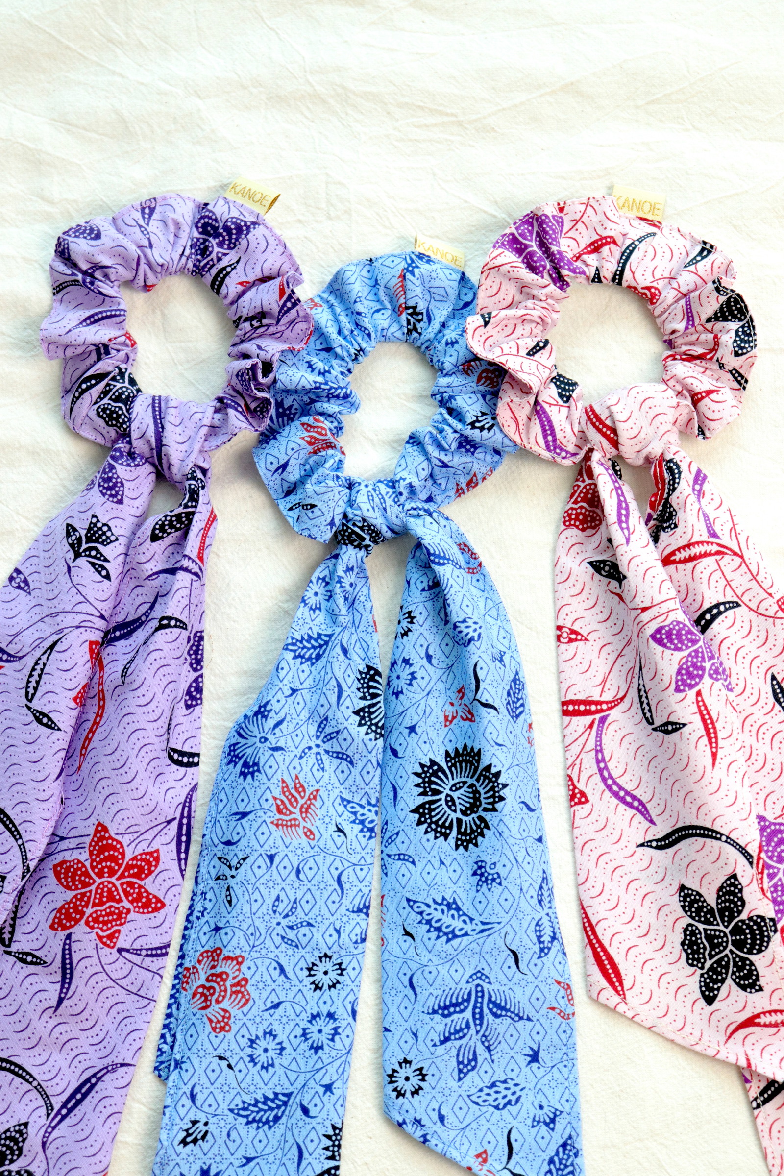 Batik Scrunchie w/ Ribbon [Set of 3] - Alya