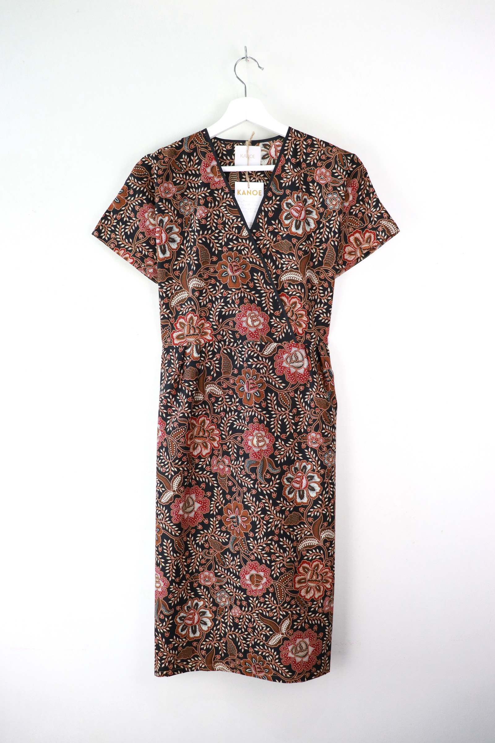 Black Border Kimono Wrap Dress - Calypso
