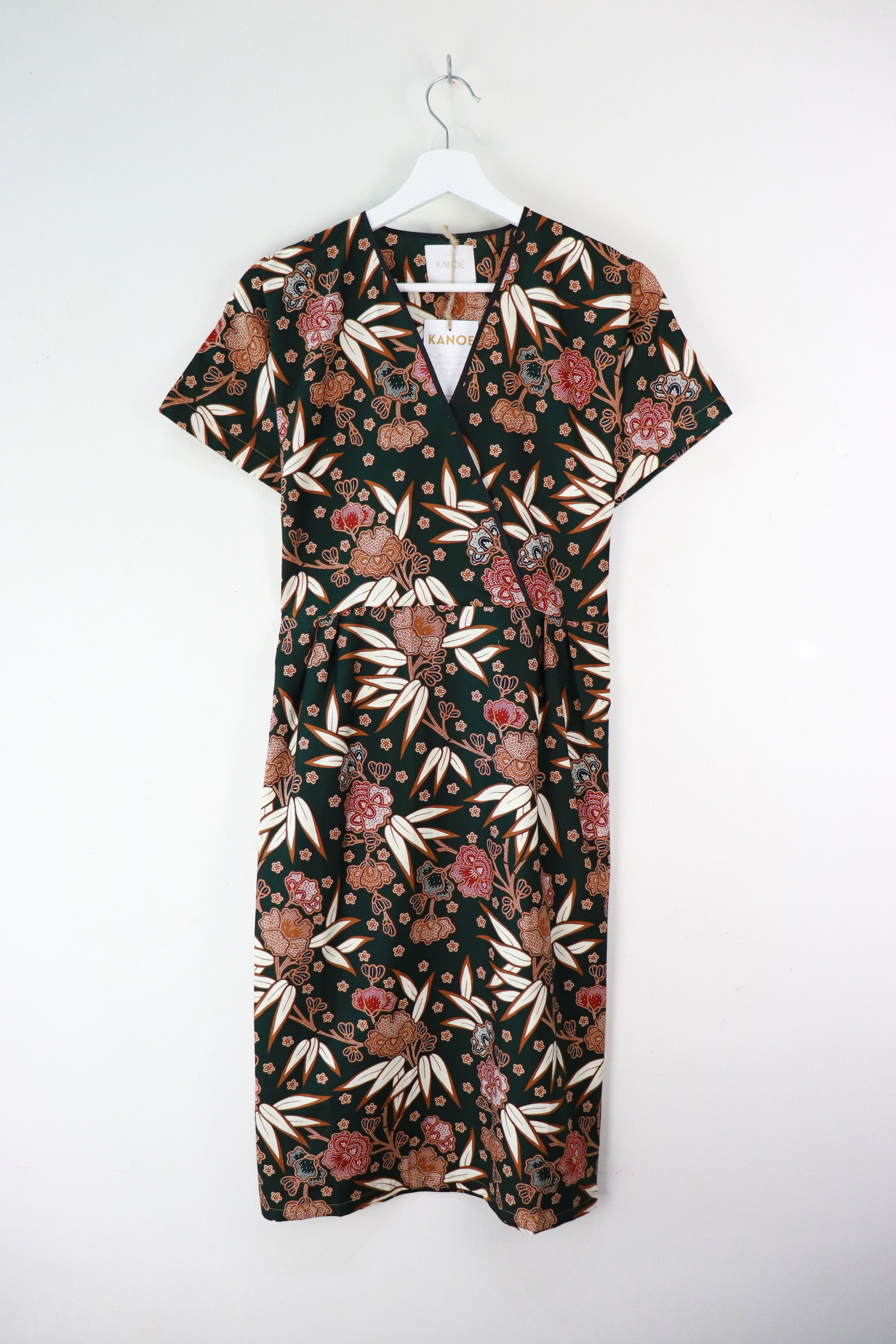 Black Border Kimono Wrap Dress - Estella