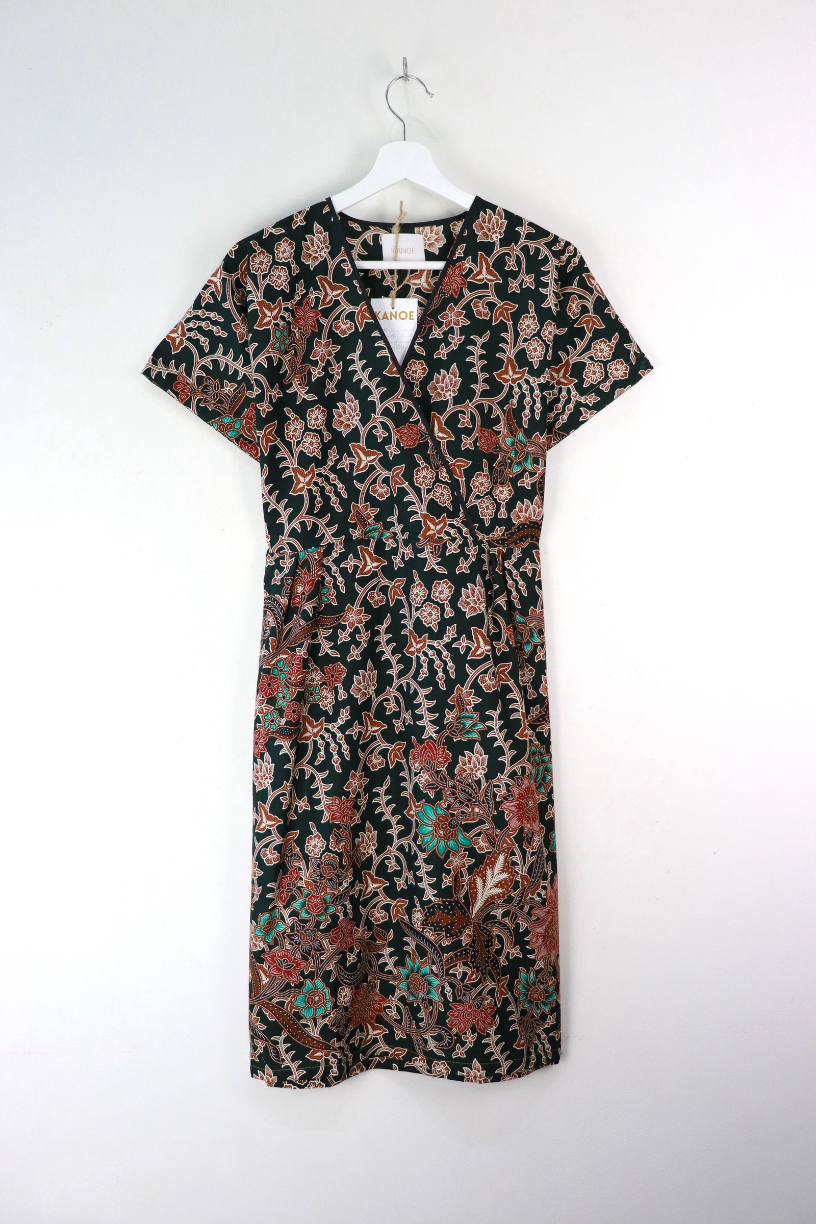 Black Border Kimono Wrap Dress - Eden
