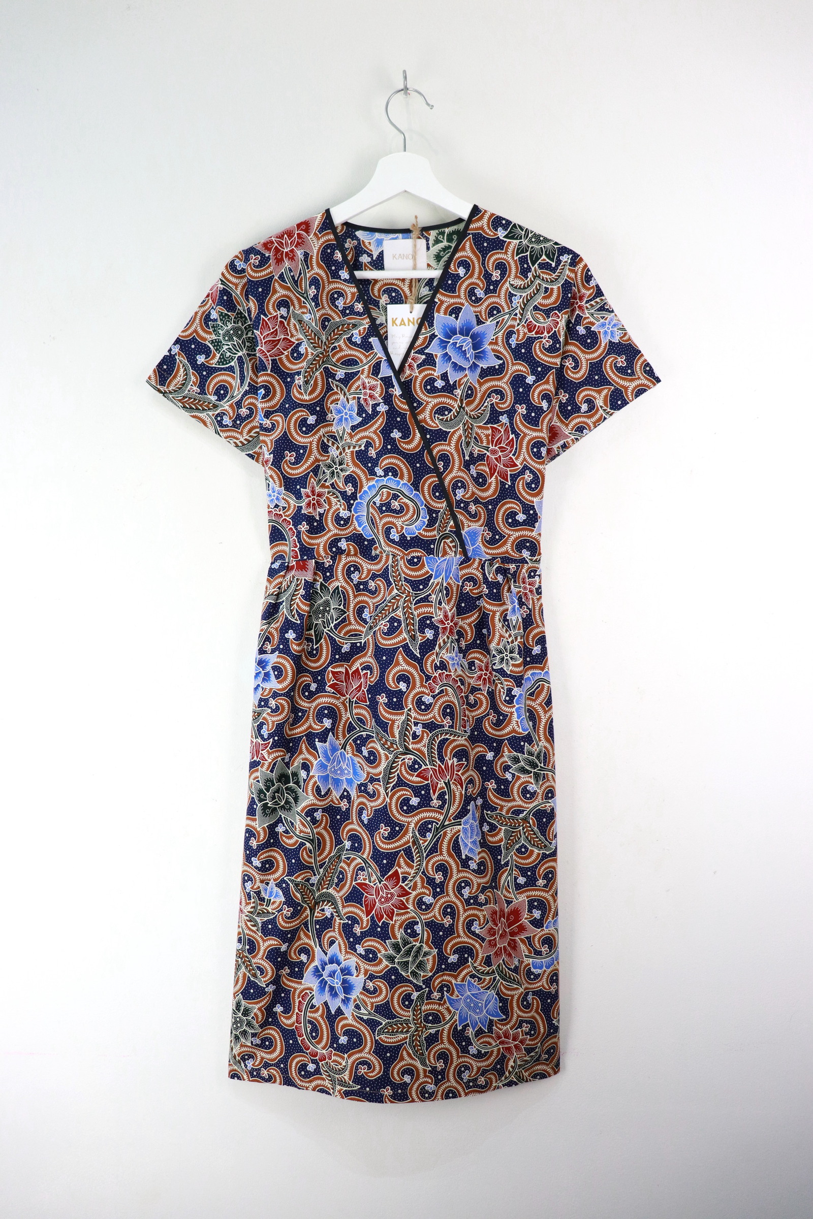 Black Border Kimono Wrap Dress - Jupiter