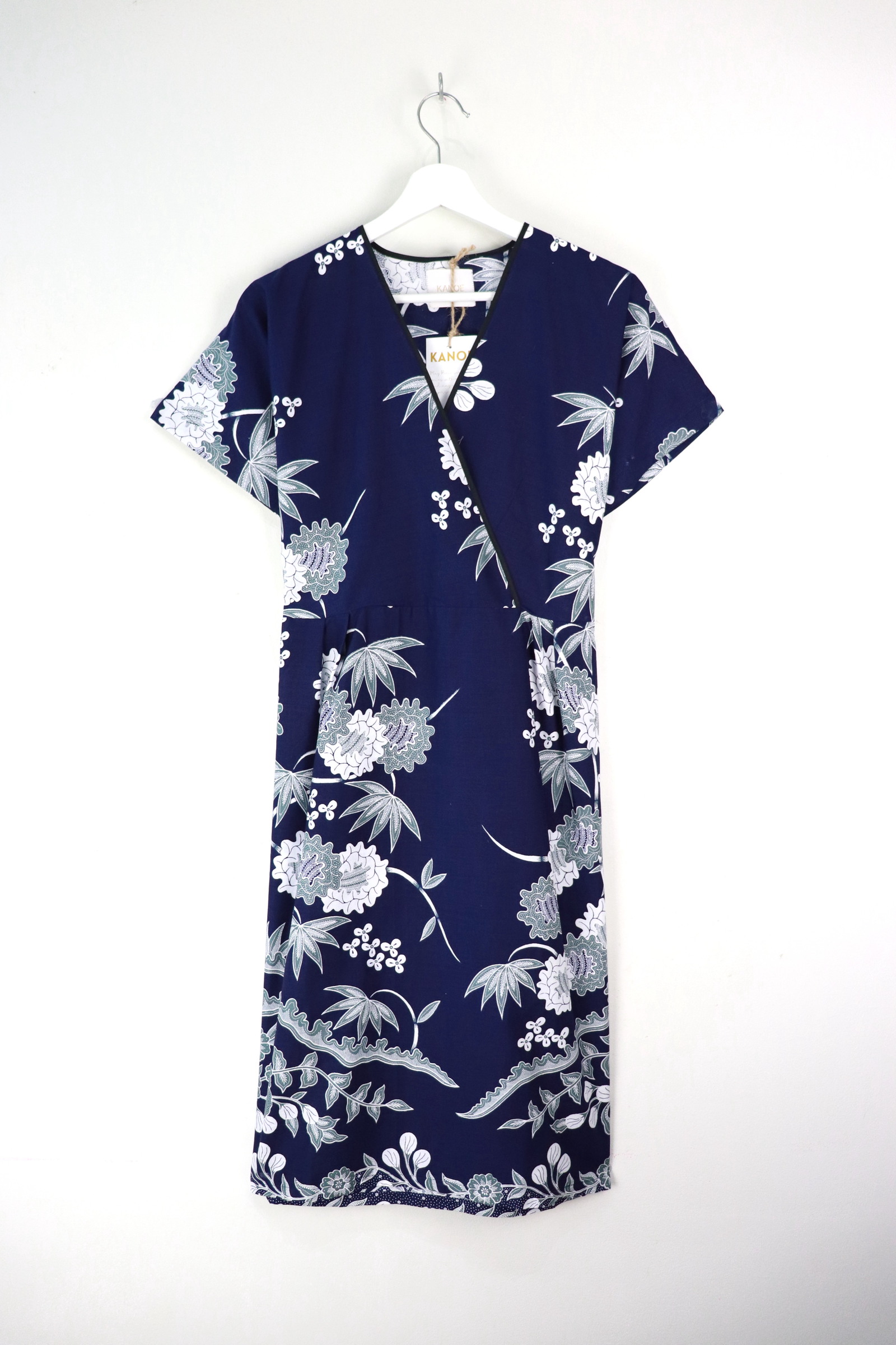 Black Border Kimono Wrap Dress - Jasper
