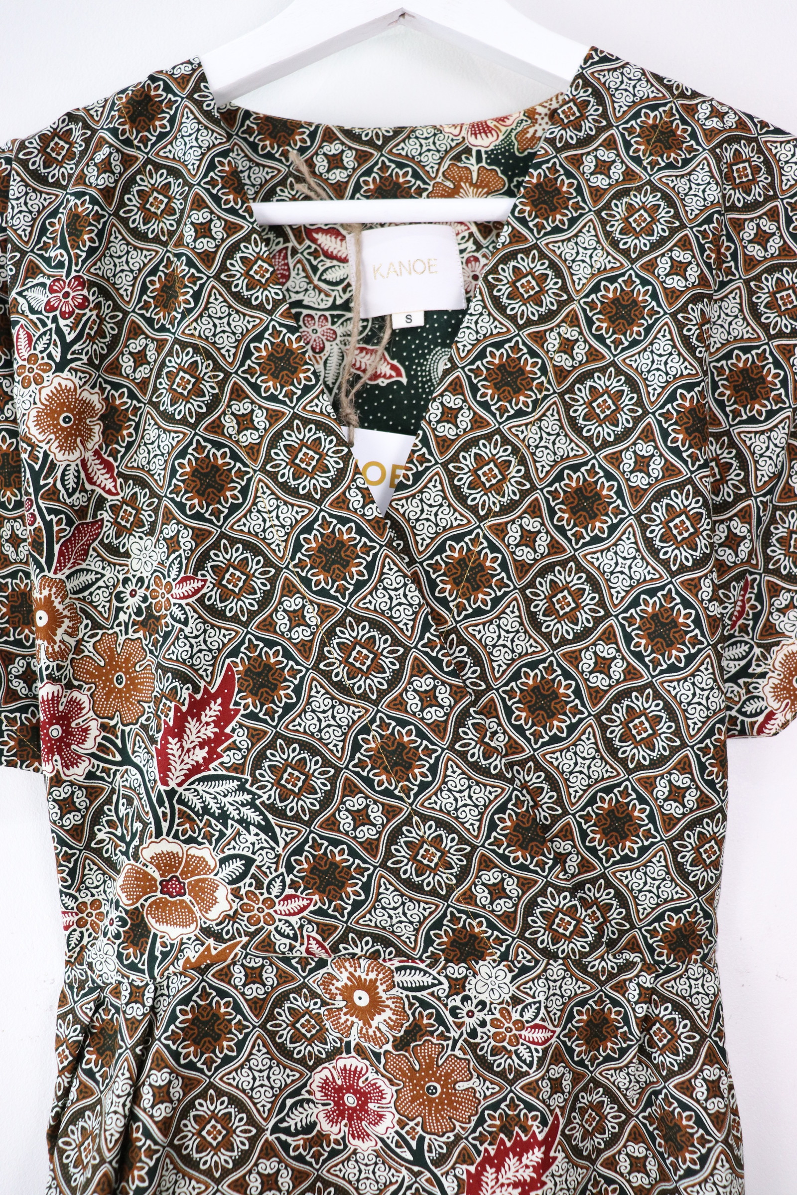 Kimono Wrap Dress - Osaka Castle Walls [ Smaller Freesize ]