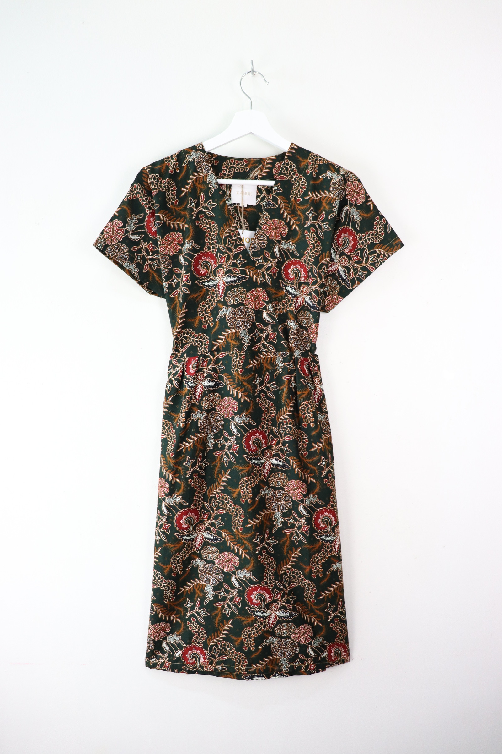 Kimono Wrap Dress - Kanazawa Greenery [ Smaller Freesize ]