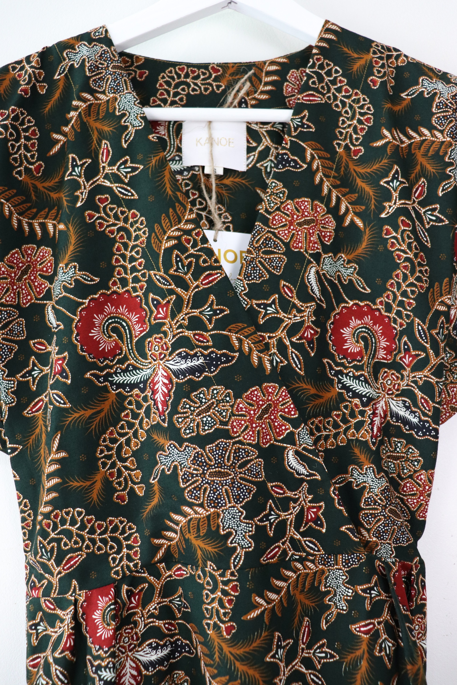 Kimono Wrap Dress - Kanazawa Greenery [ Smaller Freesize ]