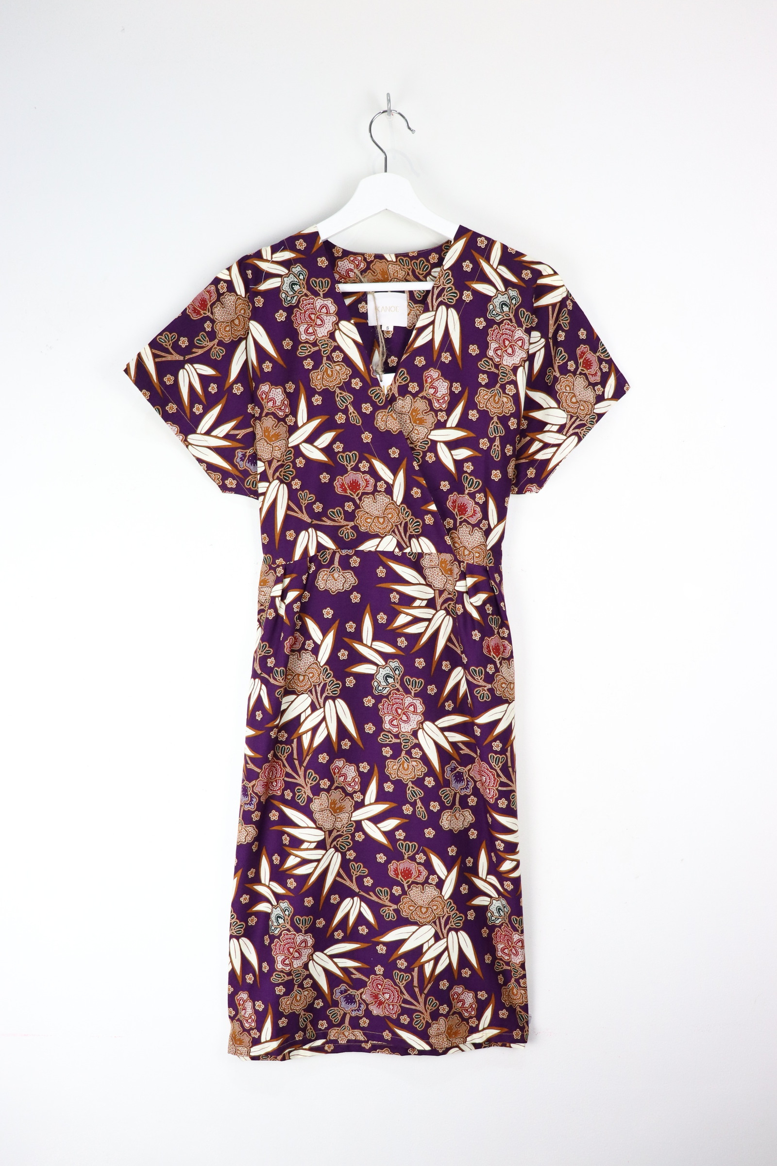 Kimono Wrap Dress - Flowers at Shinjuku [ Smaller Freesize ]