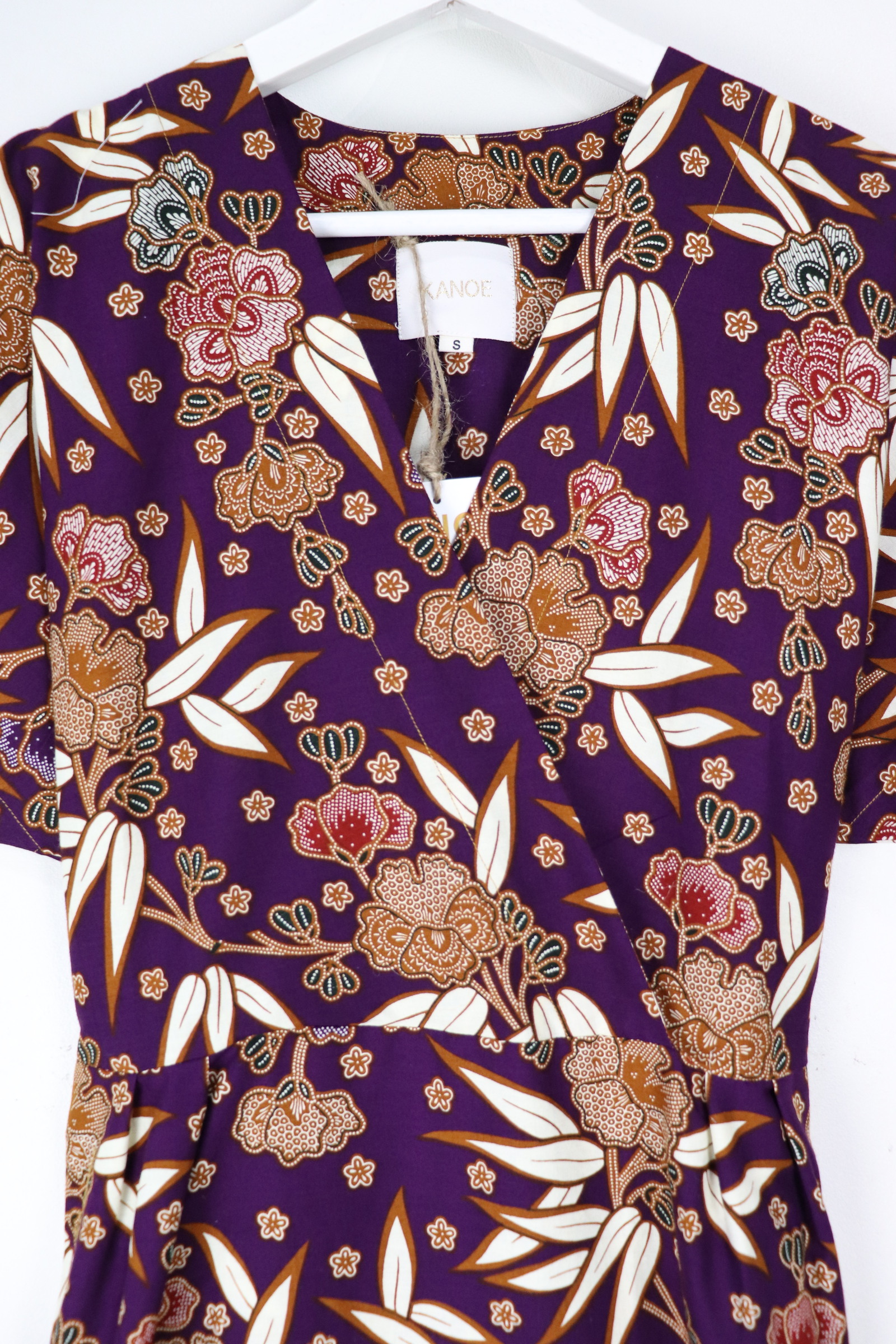Kimono Wrap Dress - Flowers at Shinjuku [ Smaller Freesize ]