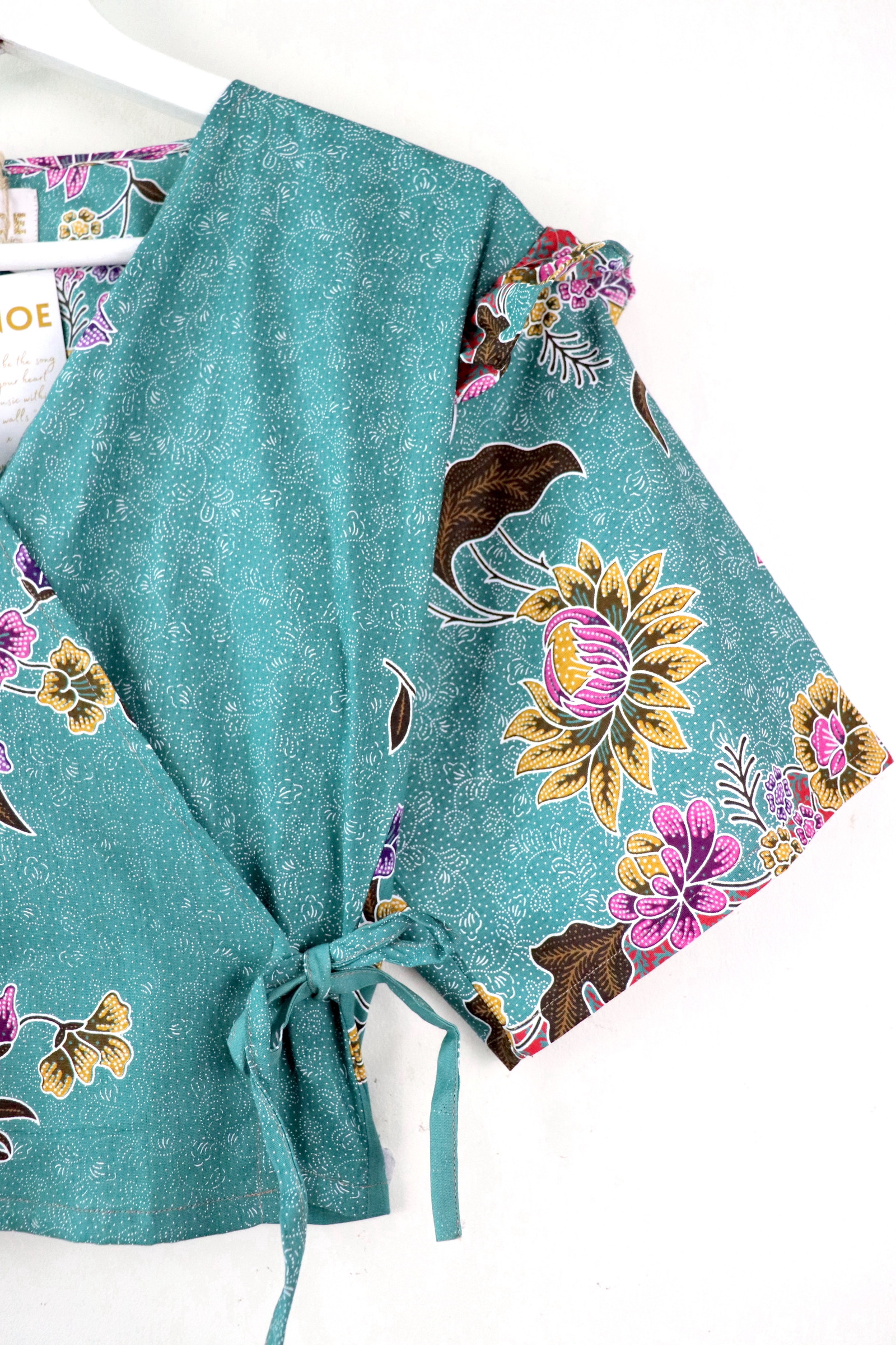 Frill Wrap Batik Top - Magic Meadow