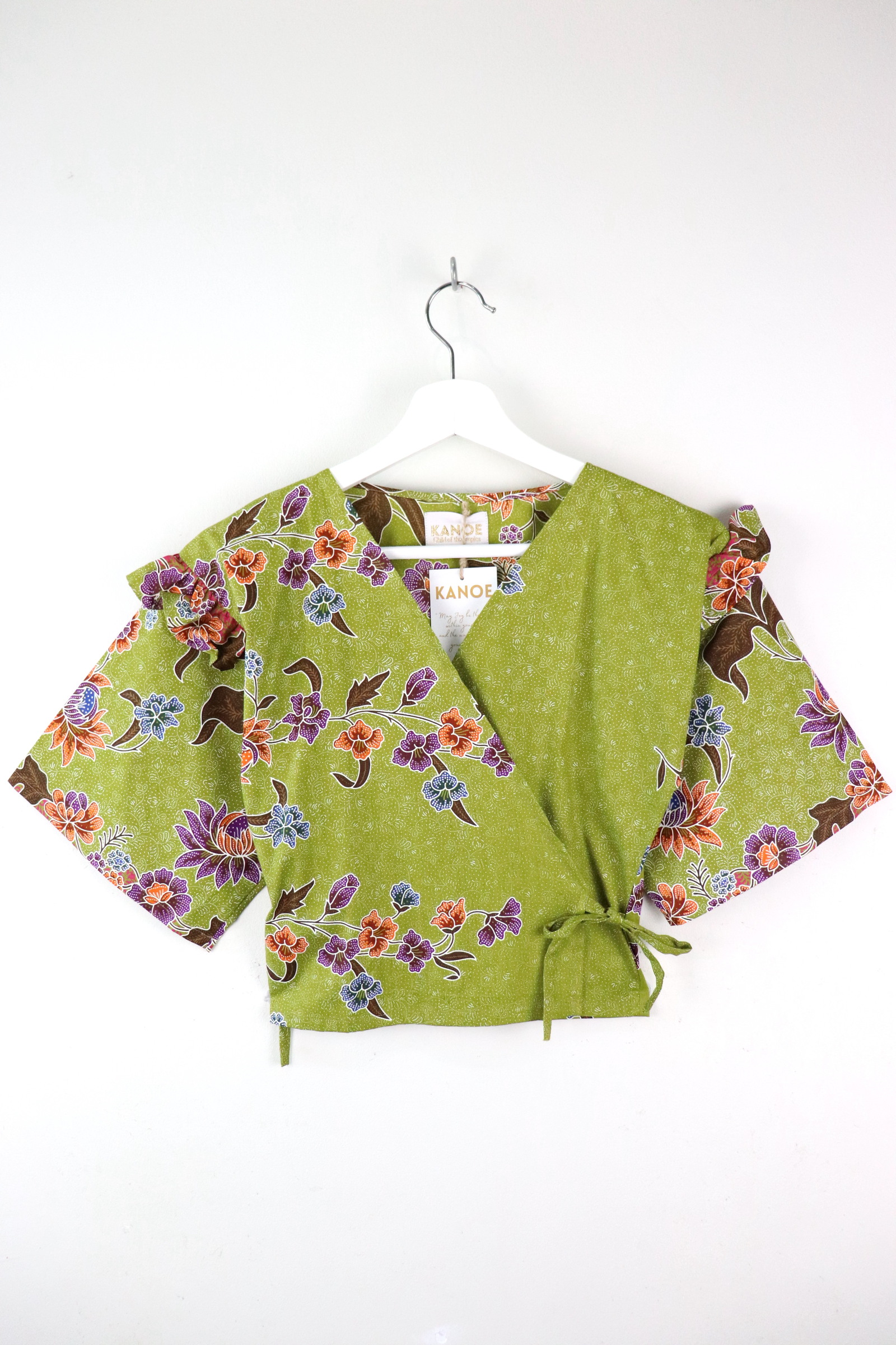Frill Wrap Batik Top - Tinkerbell Daydreams