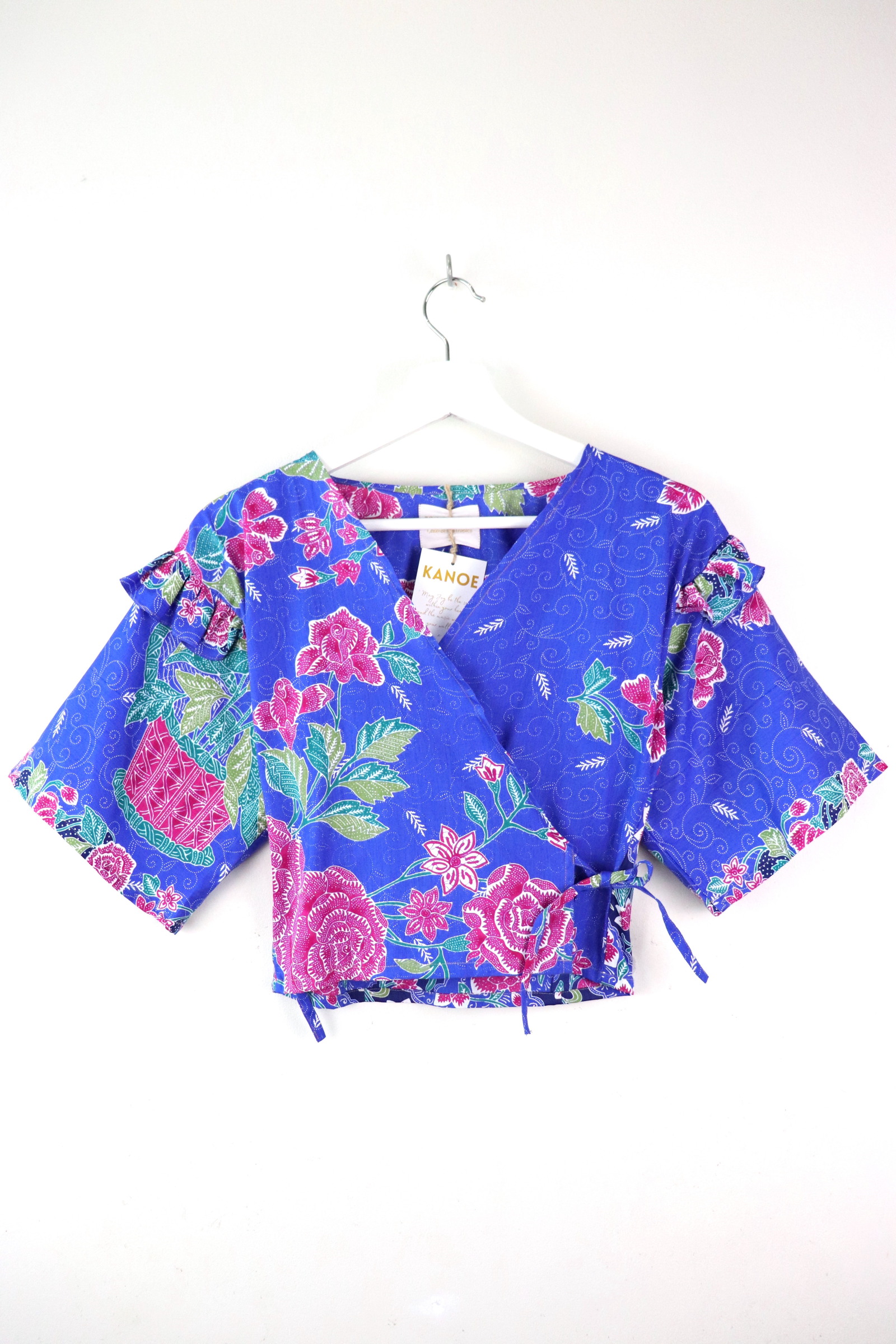 Frill Wrap Batik Top - Make it Blue!