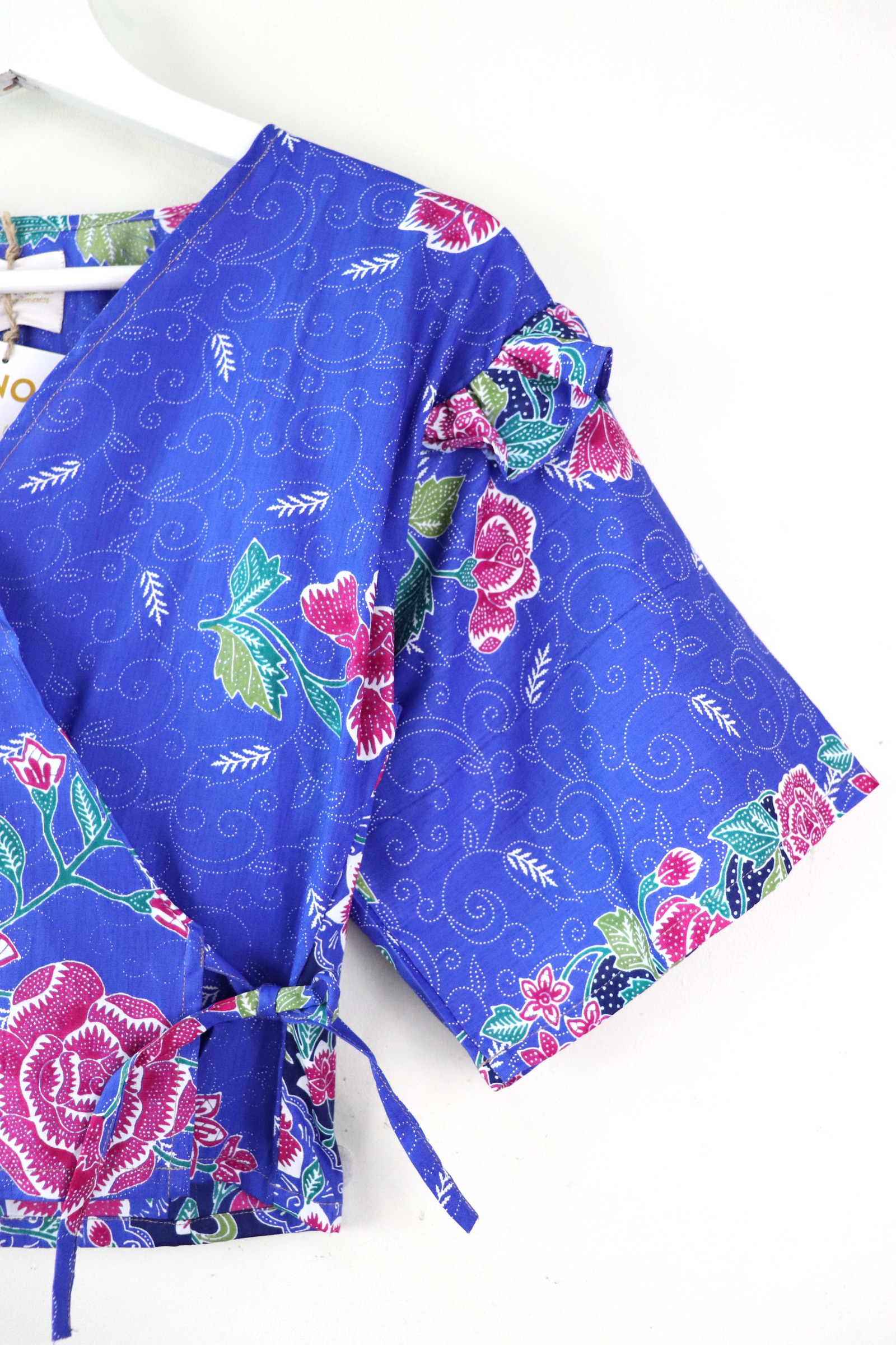 Frill Wrap Batik Top - Make it Blue!