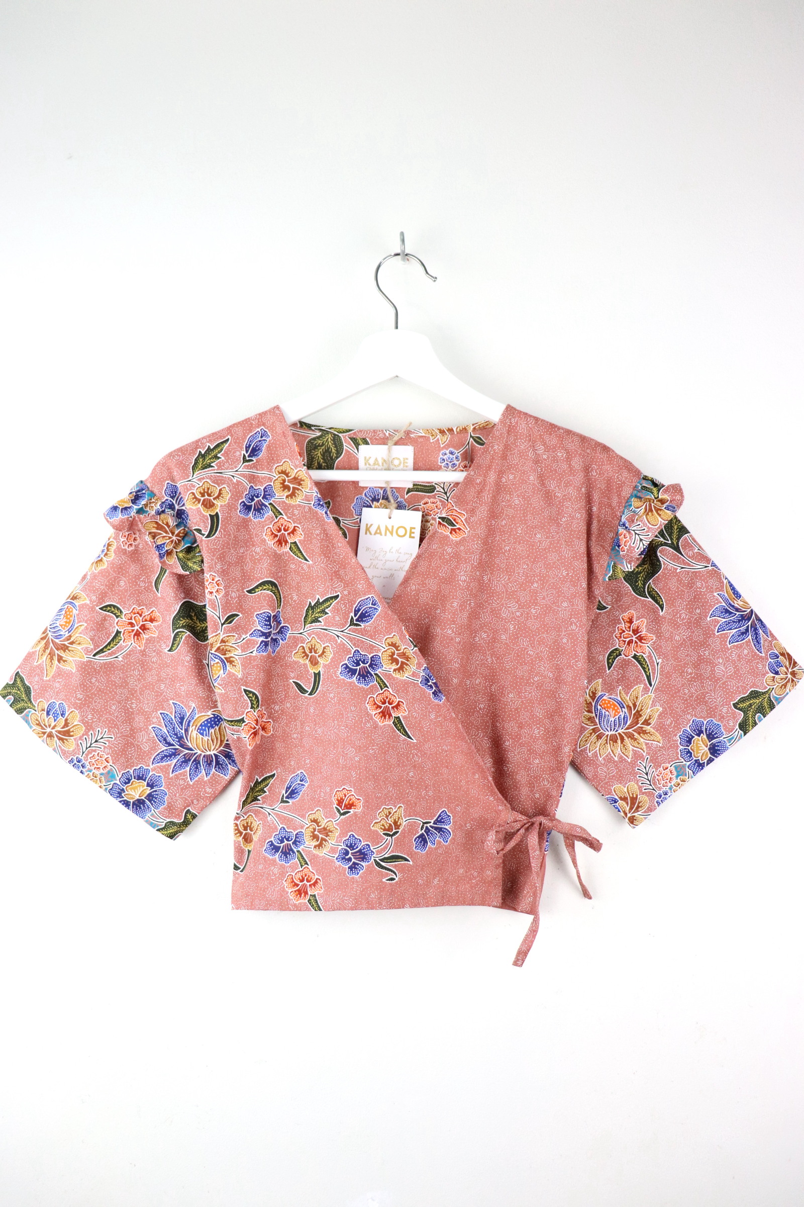 Frill Wrap Batik Top - Fairy Friends