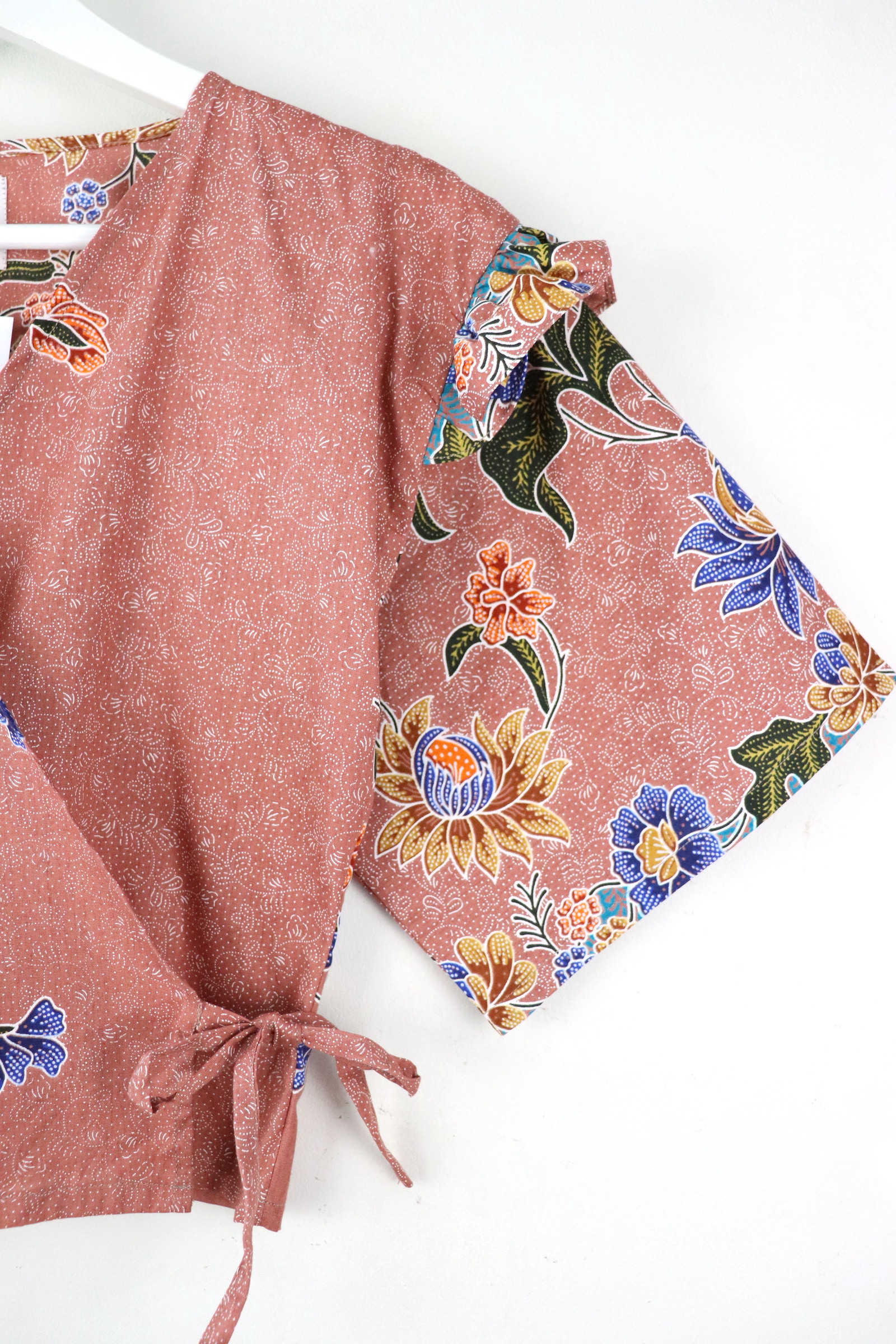 Frill Wrap Batik Top - Fairy Friends