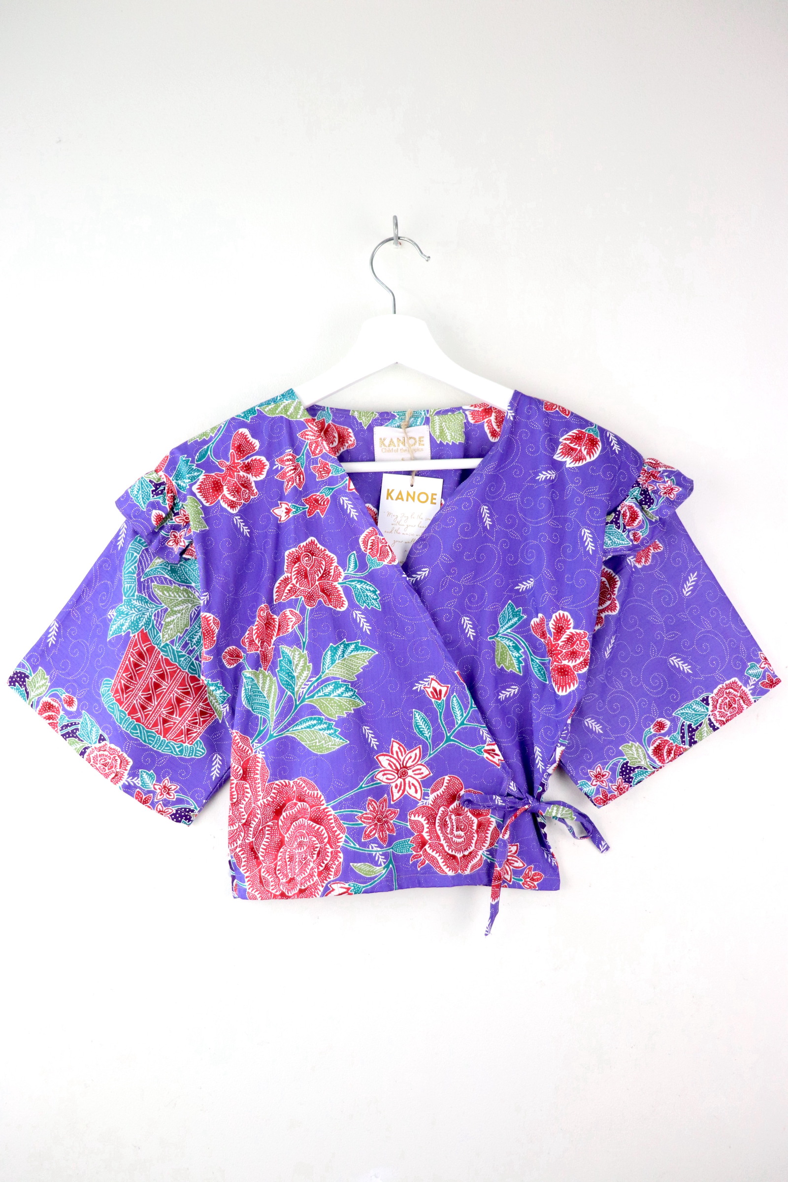 Frill Wrap Batik Top - Rarity Royal