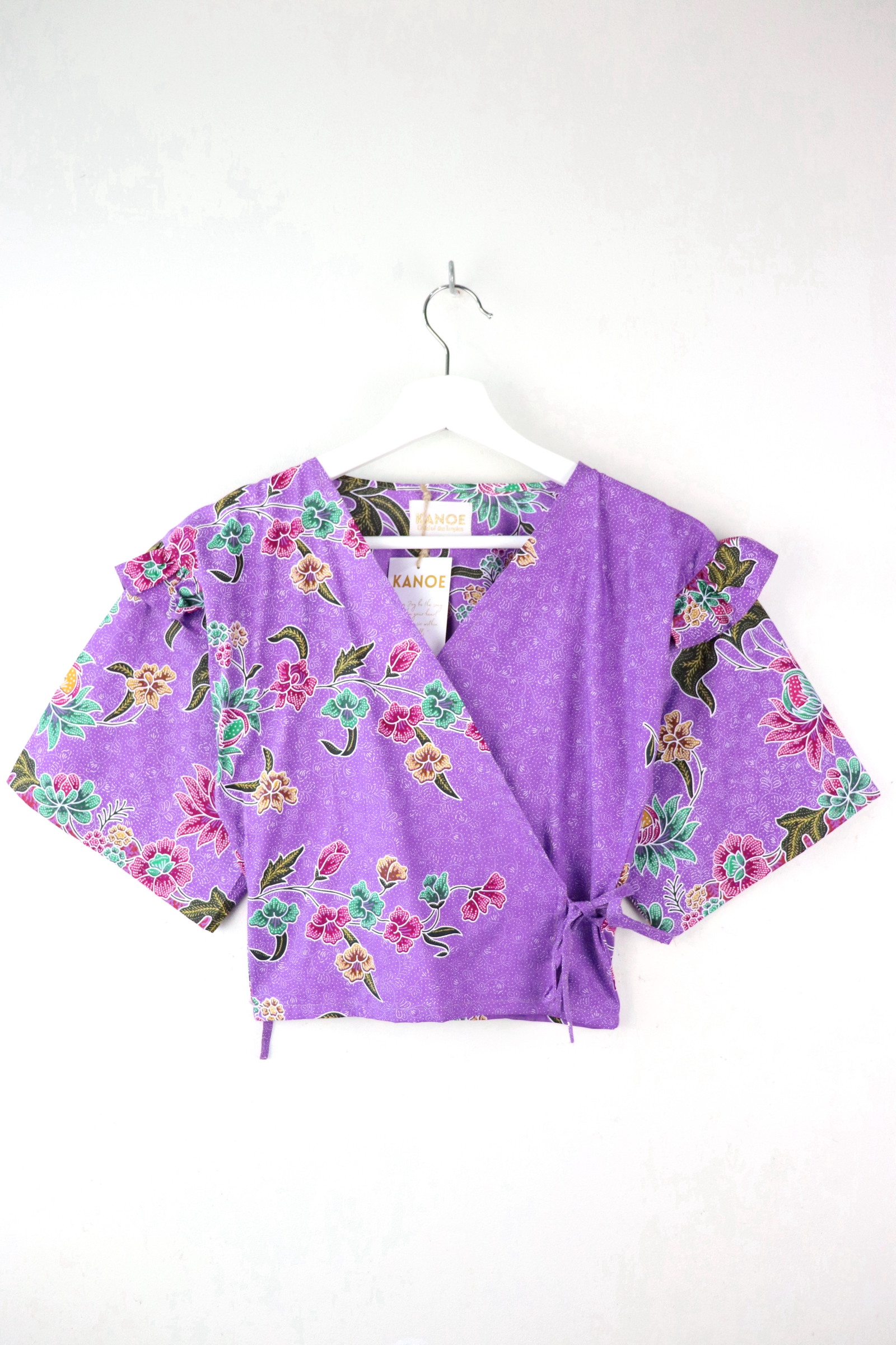 Frill Wrap Batik Top - Twilight Enchantress
