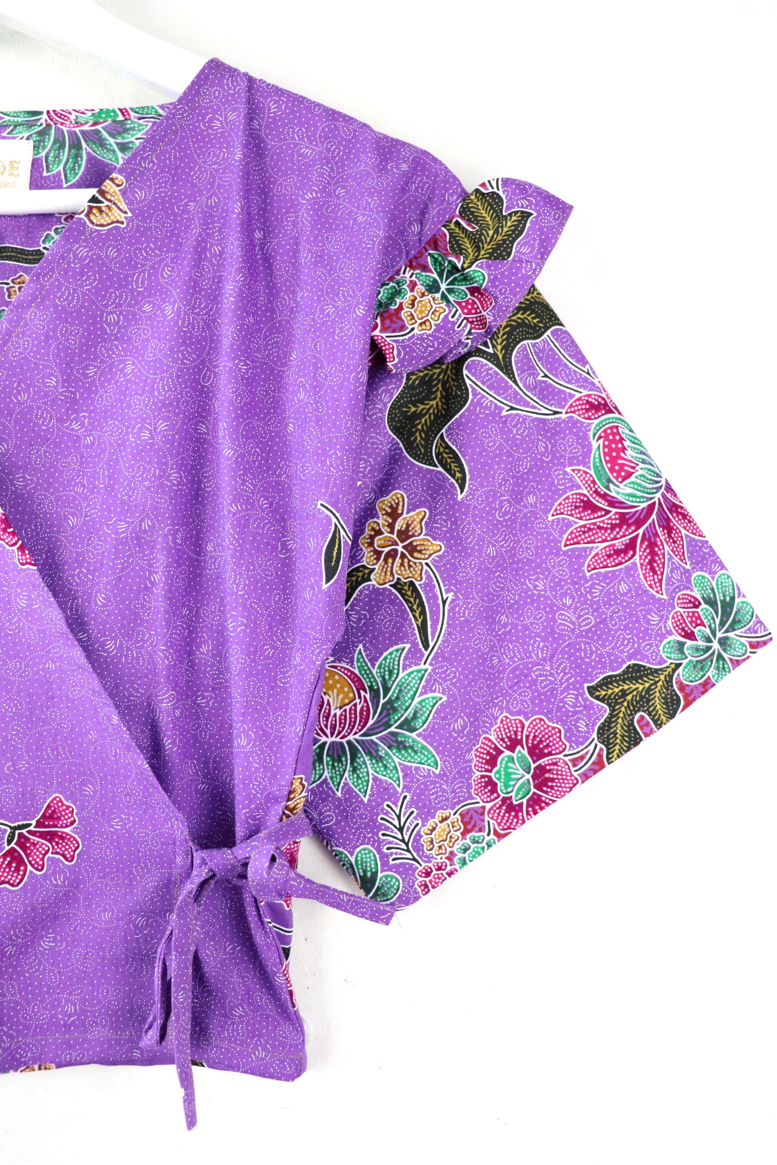 Frill Wrap Batik Top - Twilight Enchantress