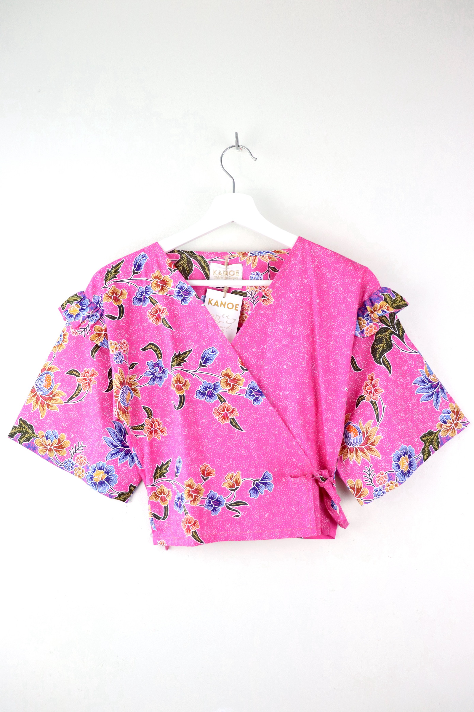 Frill Wrap Batik Top - Make It Pink!