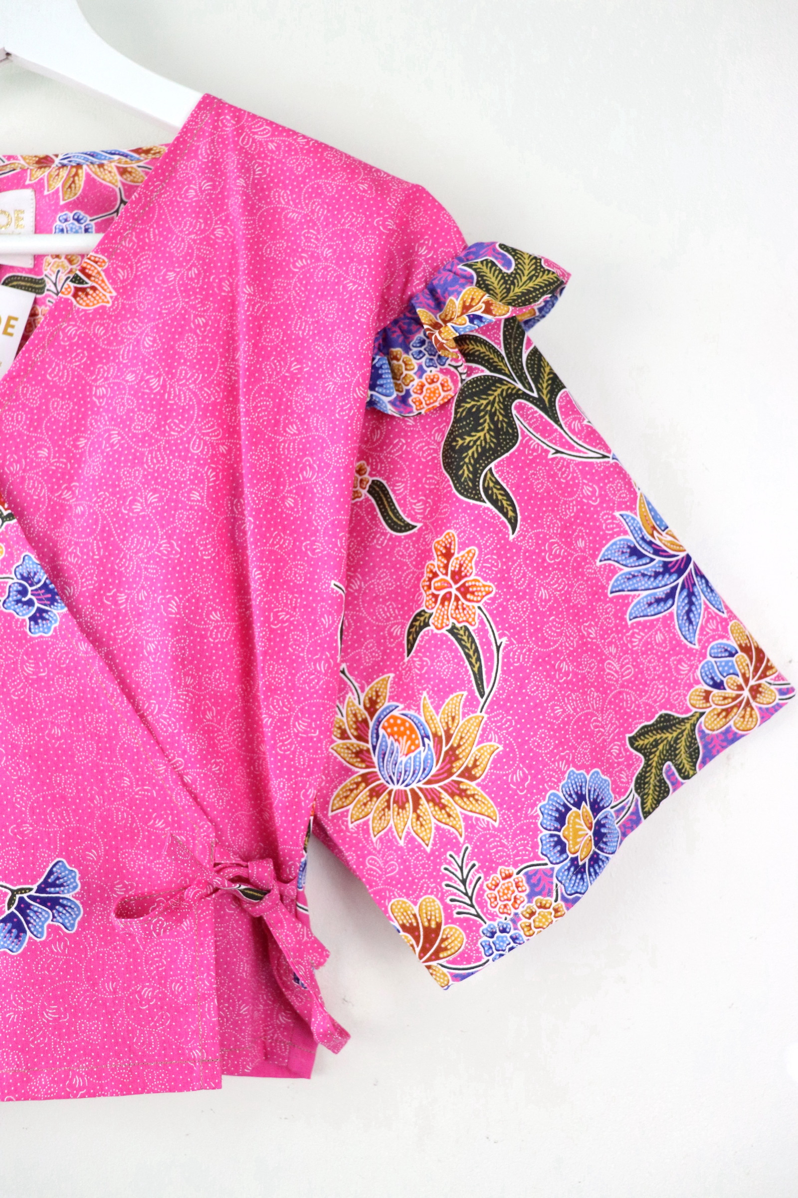 Frill Wrap Batik Top - Make It Pink!