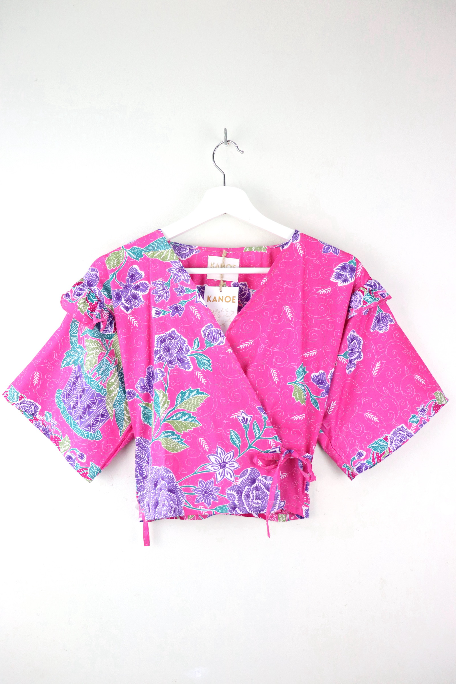 Frill Wrap Batik Top - Dance of the Sugarplums