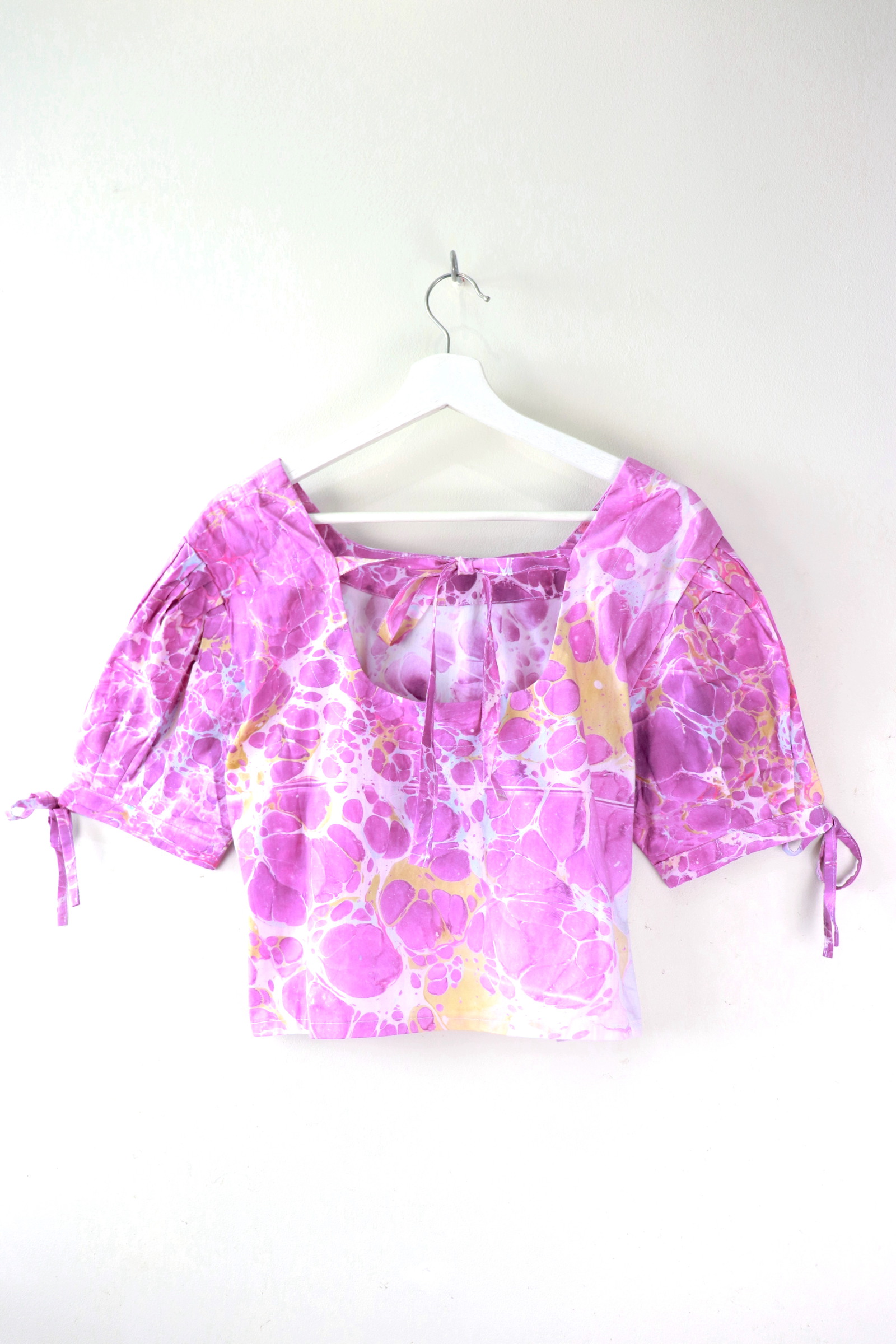 Hand Marbled Bow Top - Gypsy River