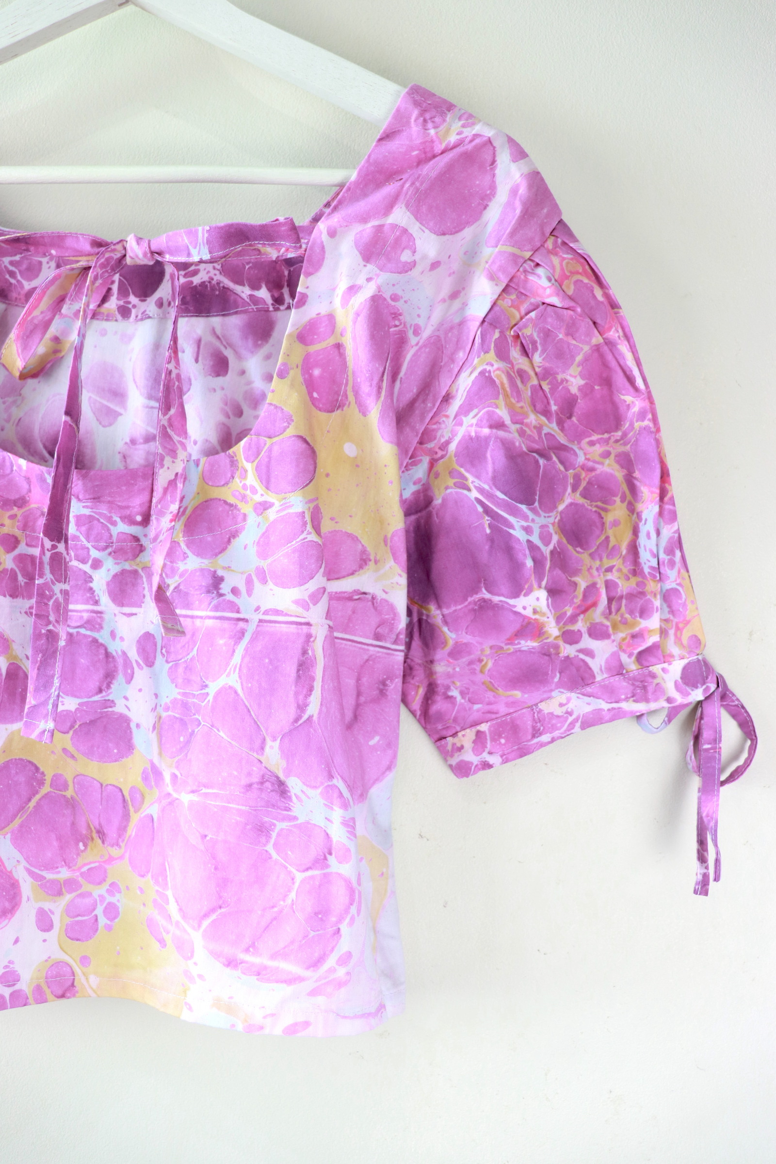 Hand Marbled Bow Top - Gypsy River