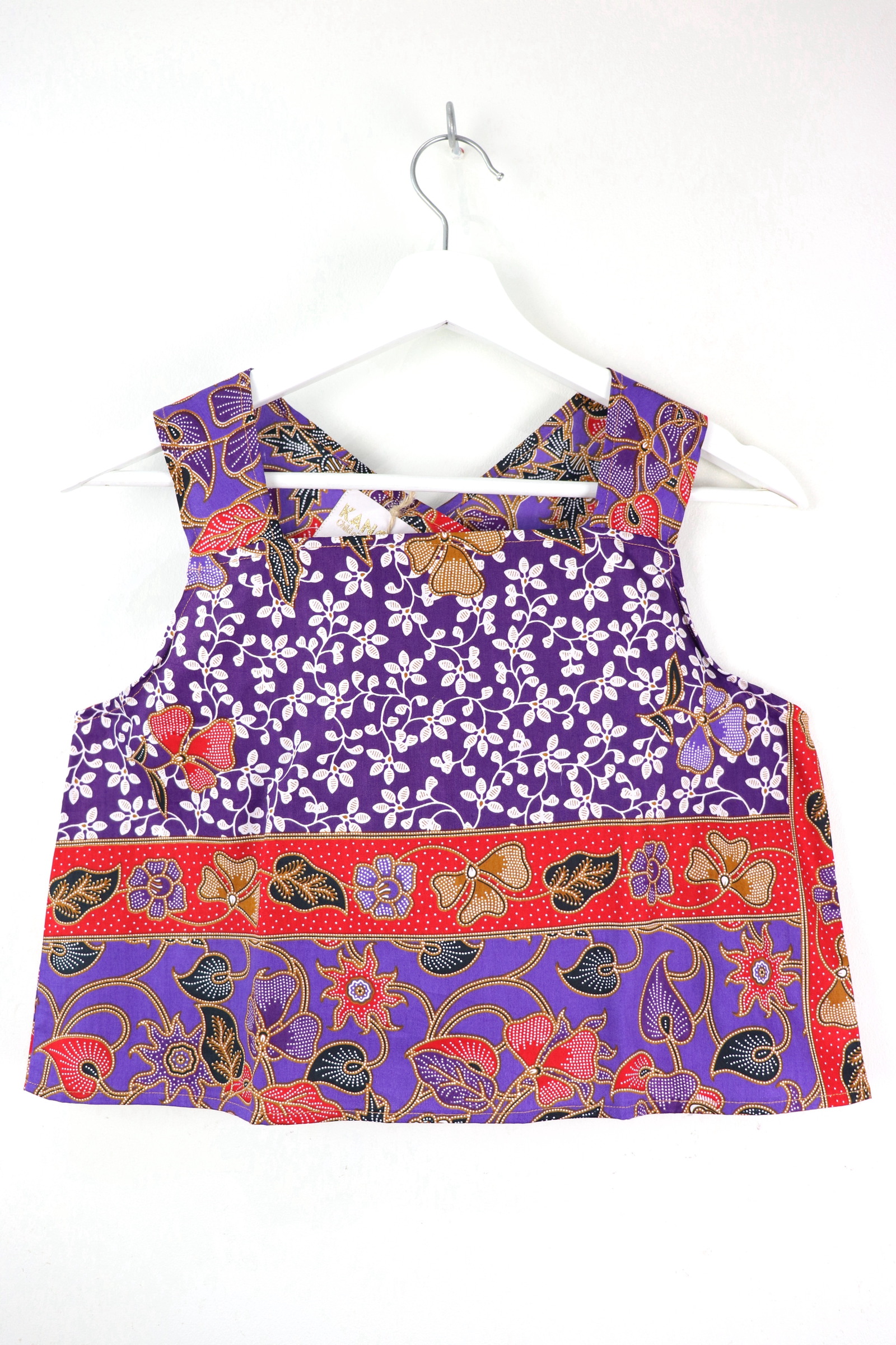 Square Napkin Batik Top - Violets Blooming [ L ]