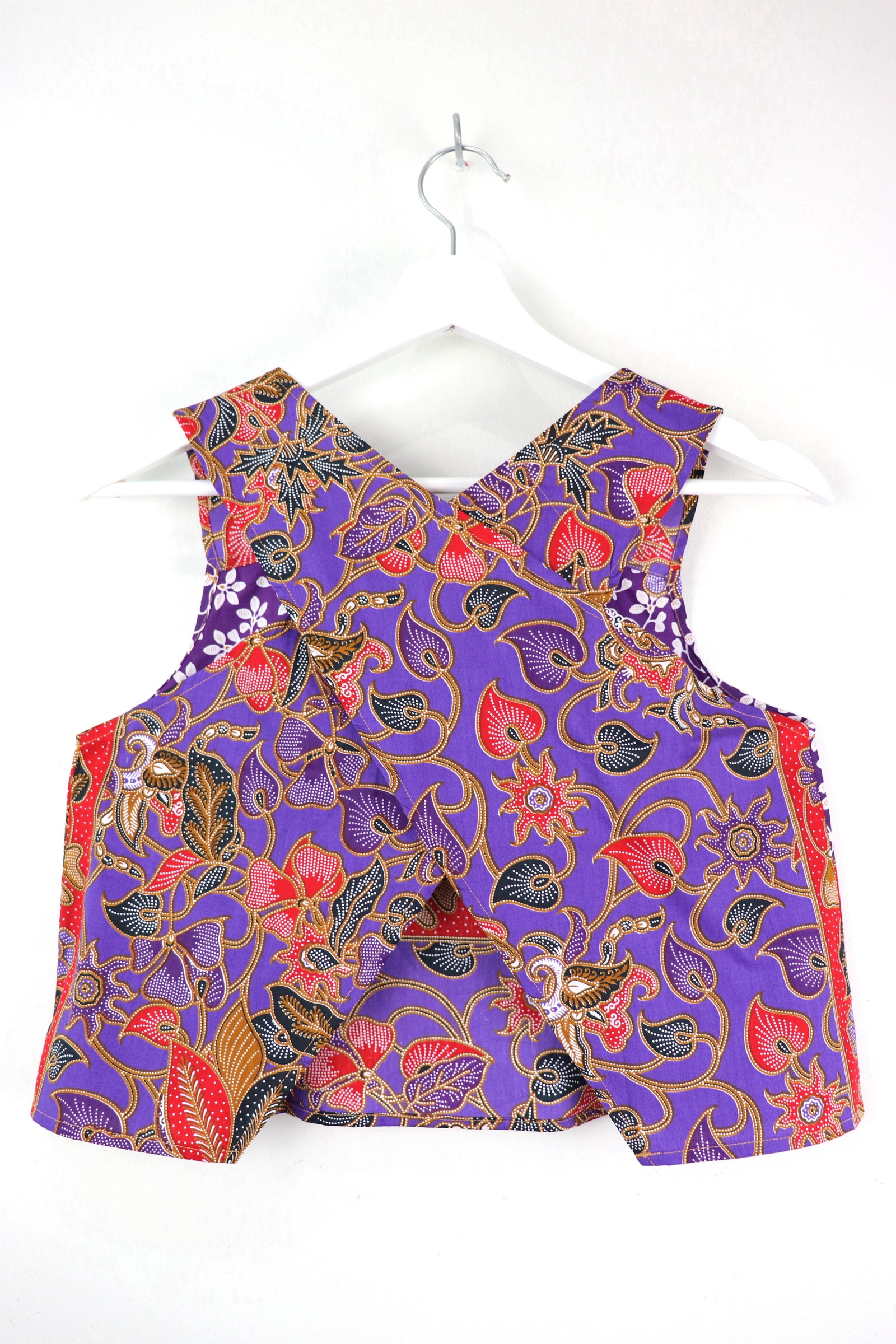Square Napkin Batik Top - Violets Blooming [ L ]