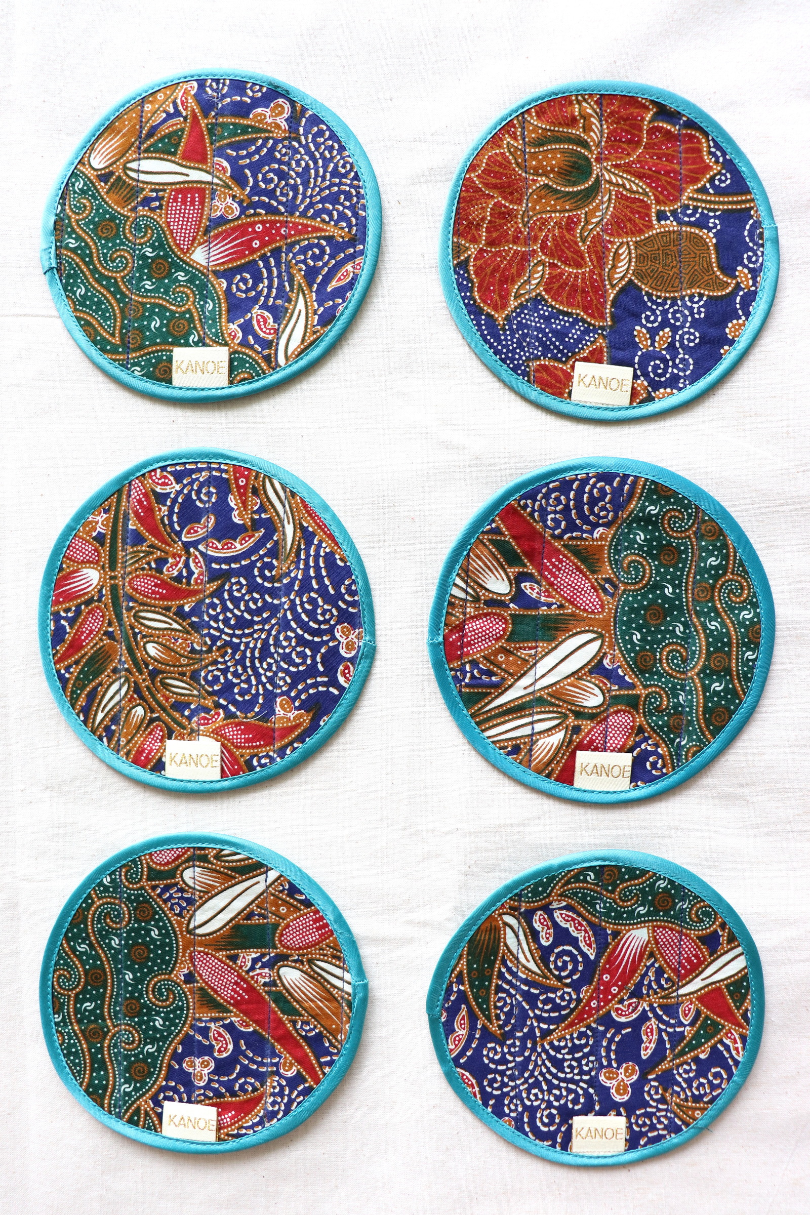 Batik Coaster - Drinks on Me! ( Set of 6 )