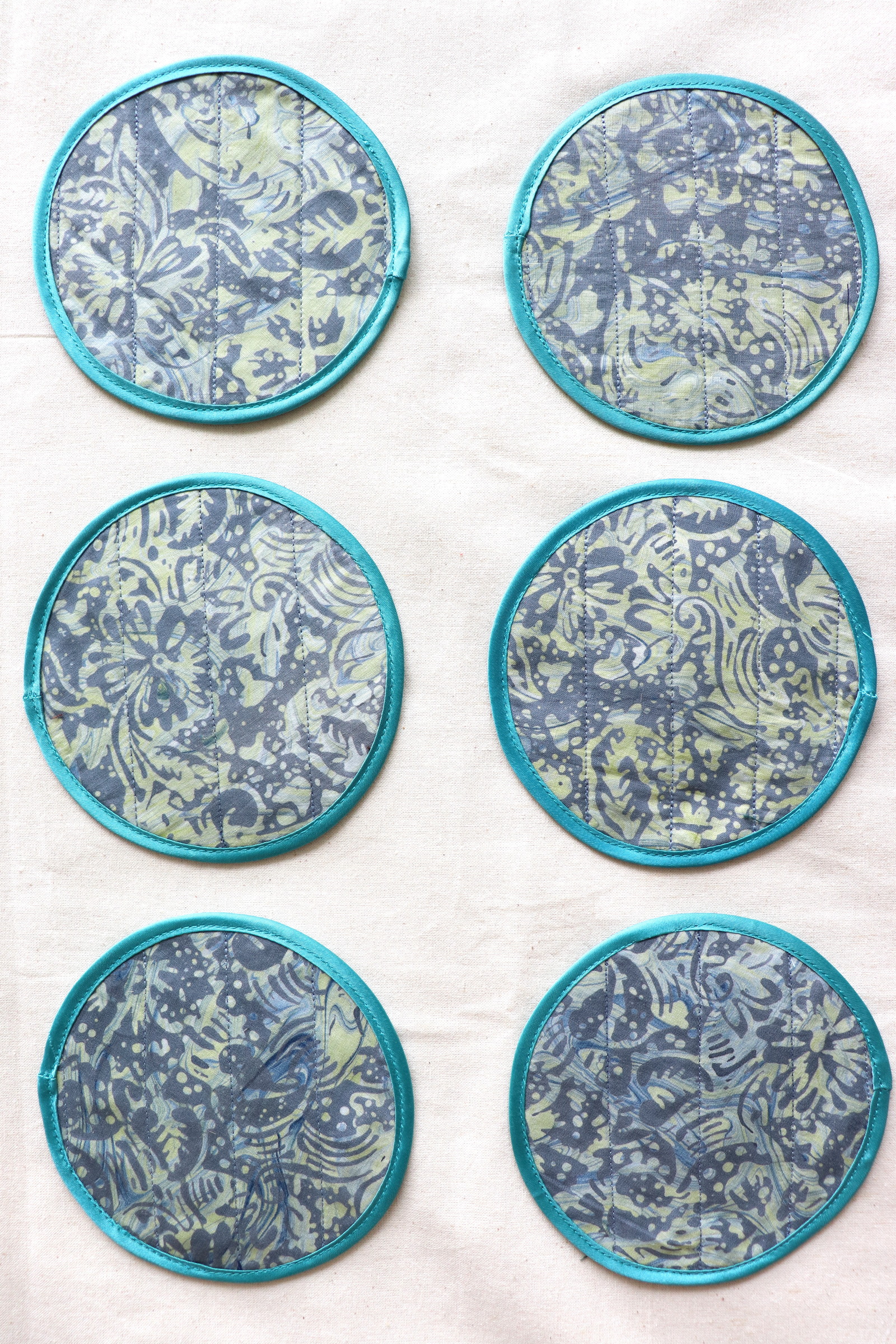 Batik Coaster - Drinks on Me! ( Set of 6 )