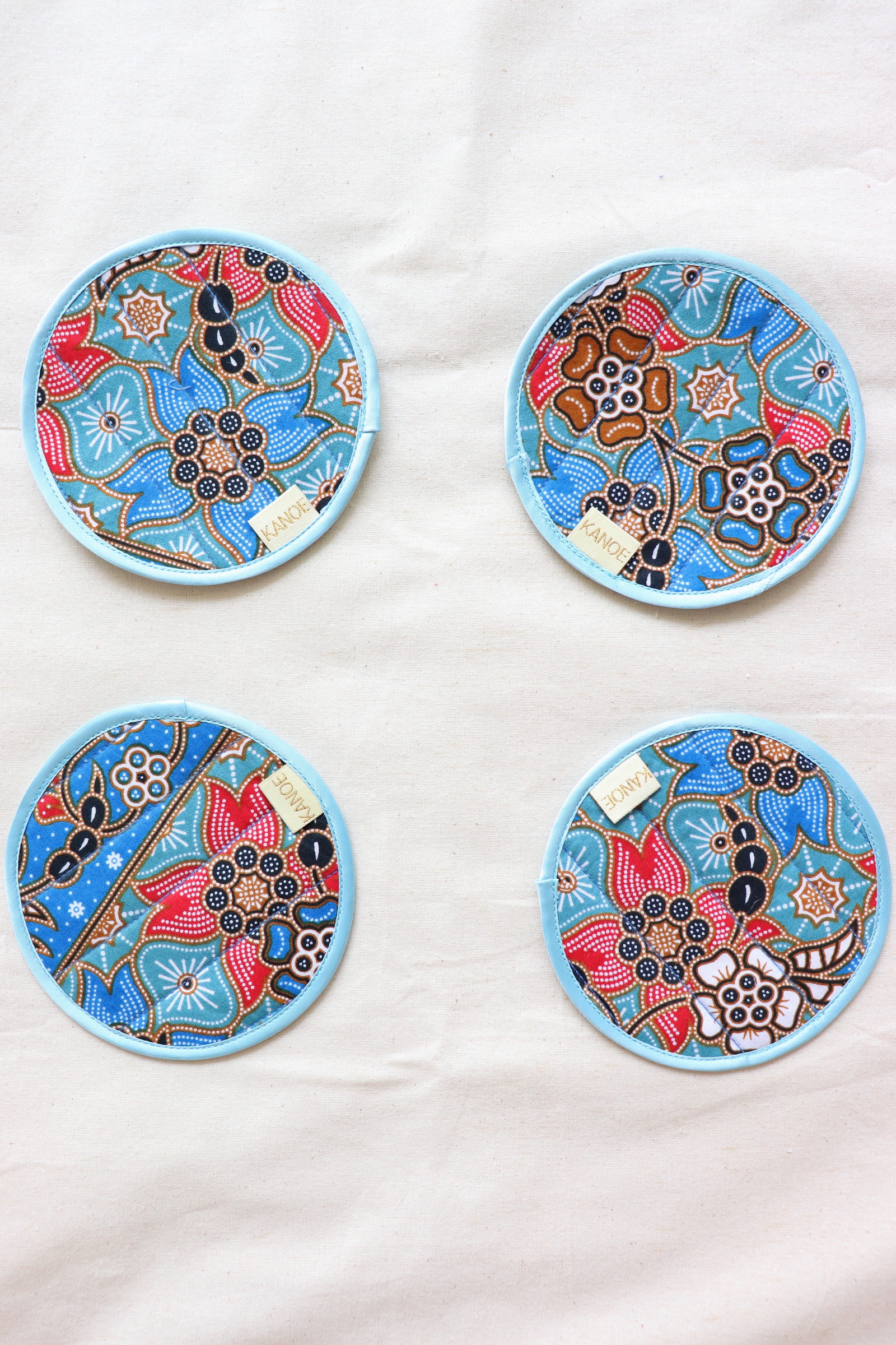 Batik Coaster - Bubbley Blues ( Set of 4 )