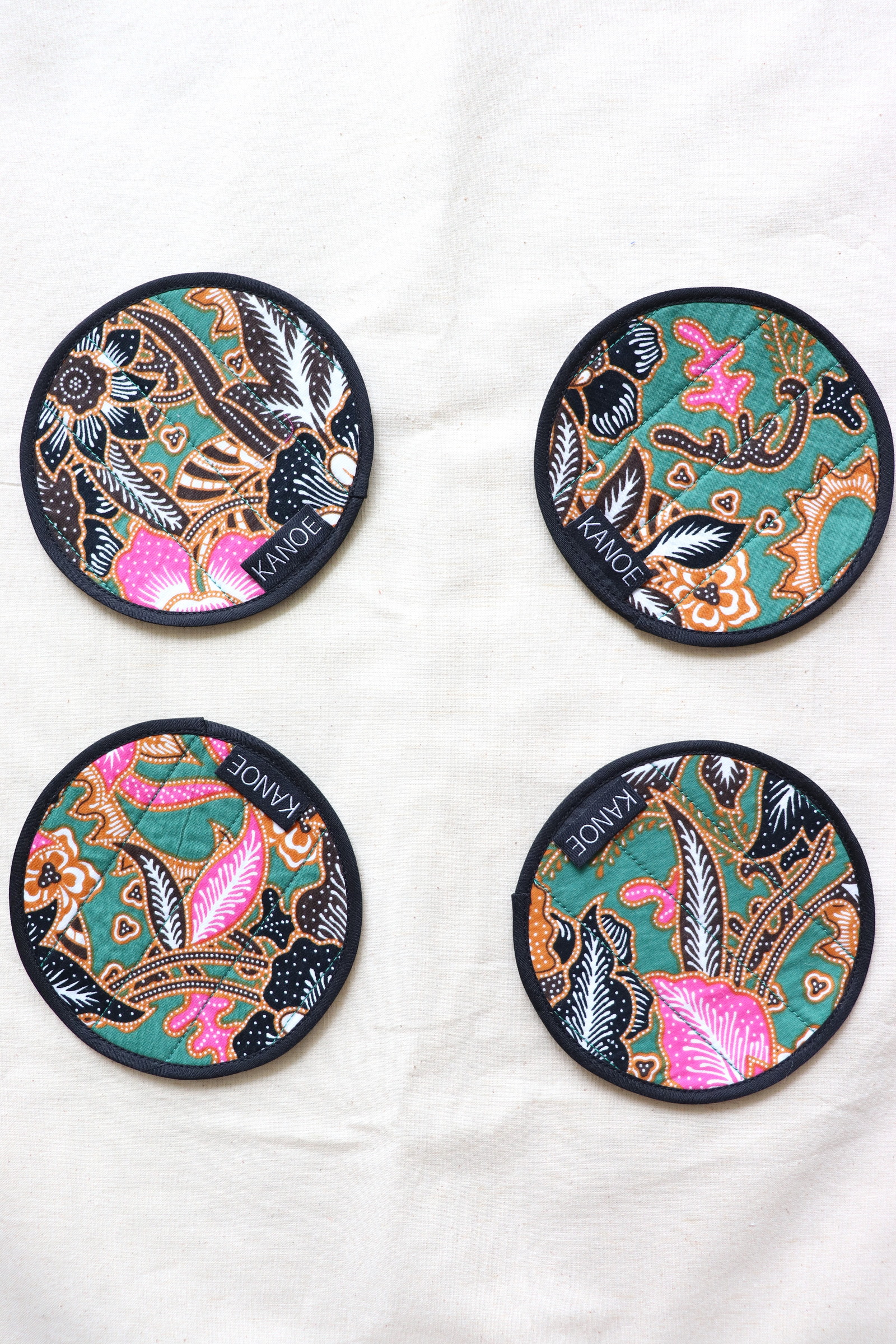 Batik Coaster - Green Sips ( Set of 4 )