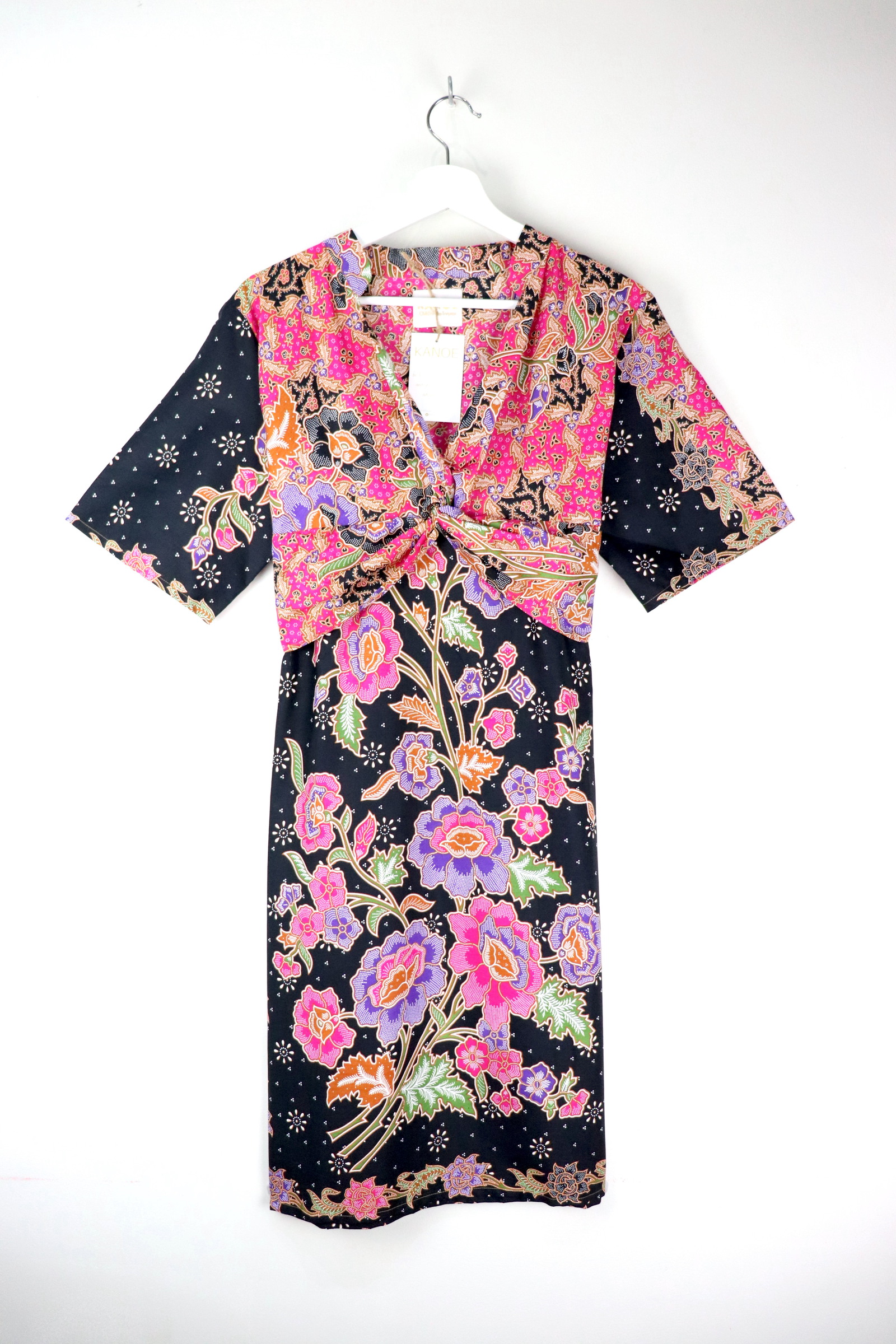 Twisted Front Dress w/ Mandarin Collar - Dianthus Dreams