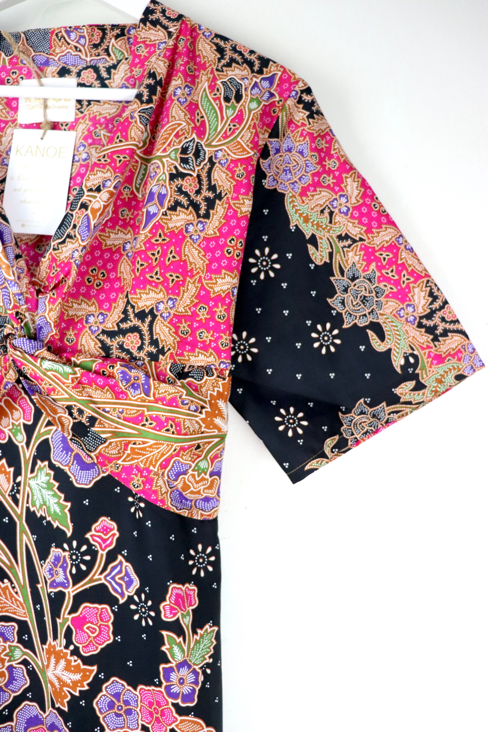 Twisted Front Dress w/ Mandarin Collar - Dianthus Dreams
