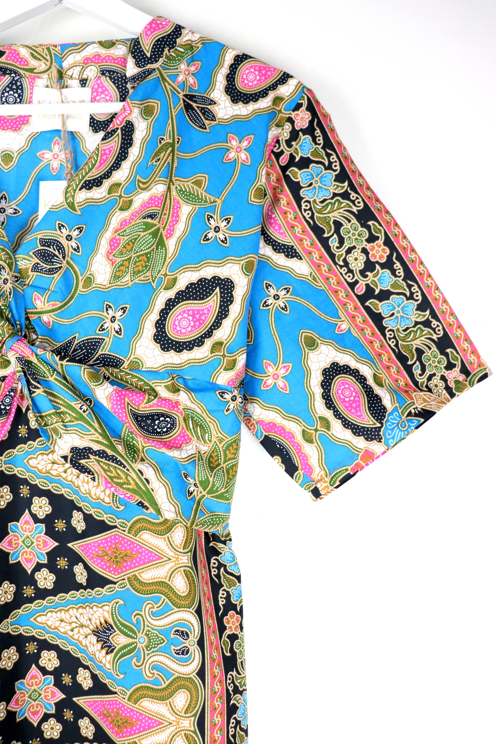 Twisted Front Dress w/ Mandarin Collar - Azure Asther